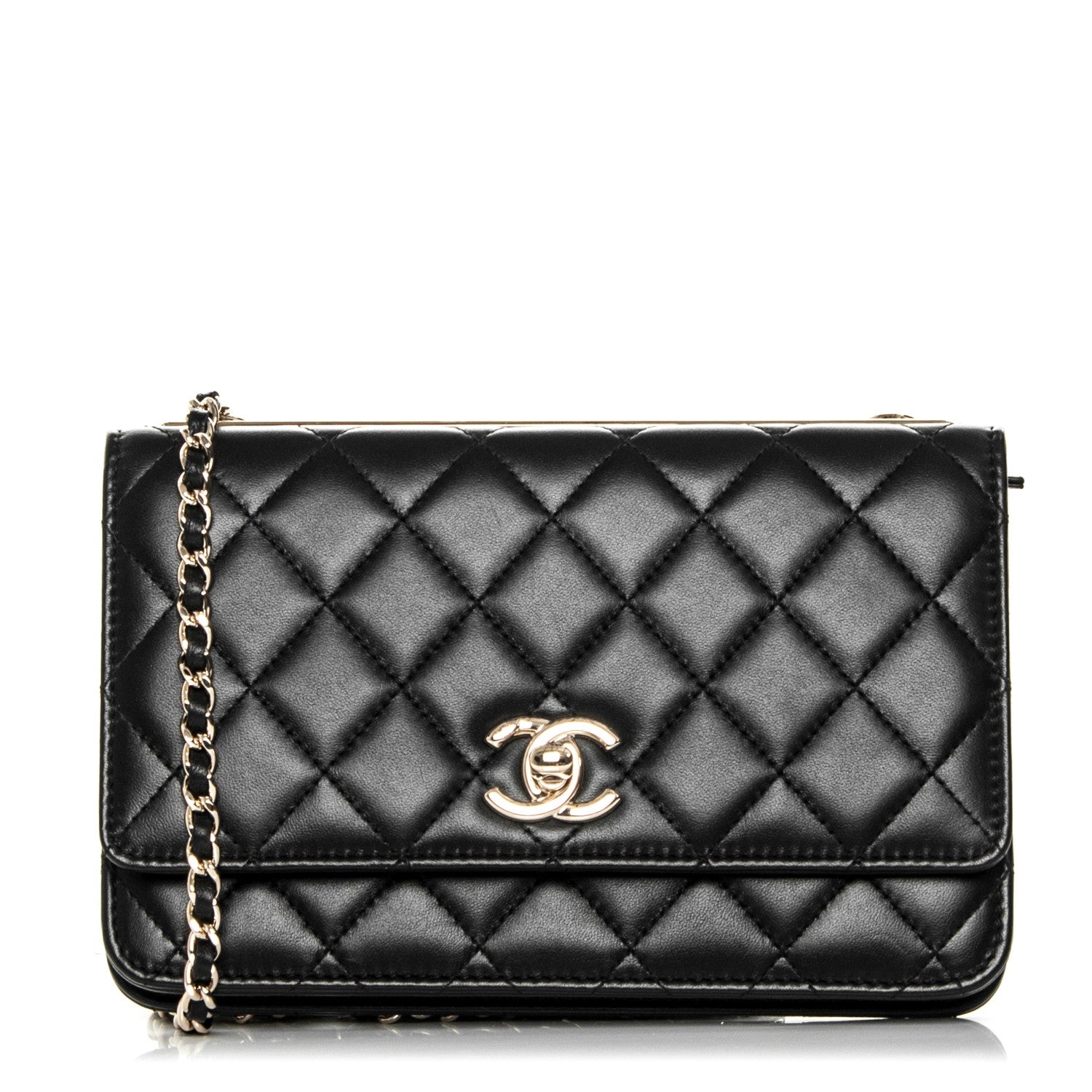 Chanel Lambskin Quilted Trendy CC Wallet On Chain WOC Black 1 of 9