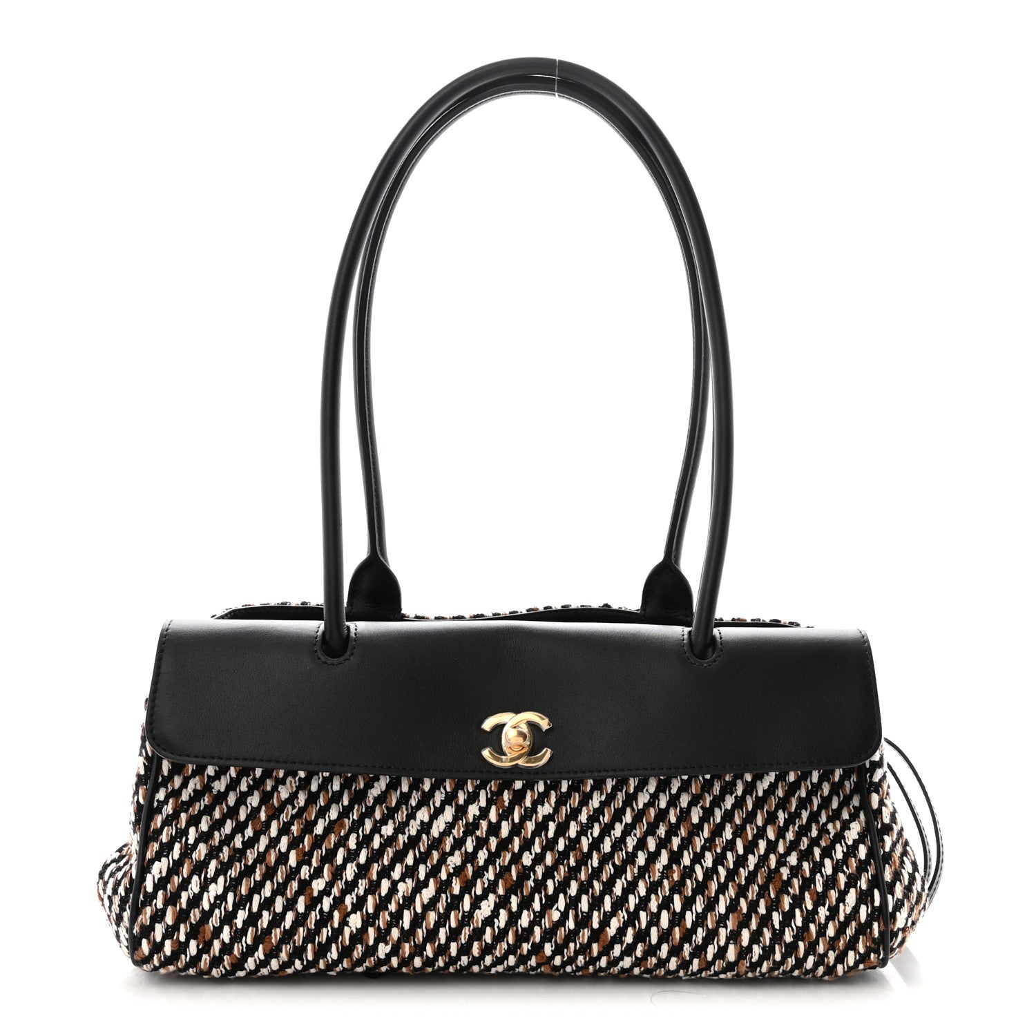Chanel Tweed Calfskin Urban Essentials Small Shopping Bag Black