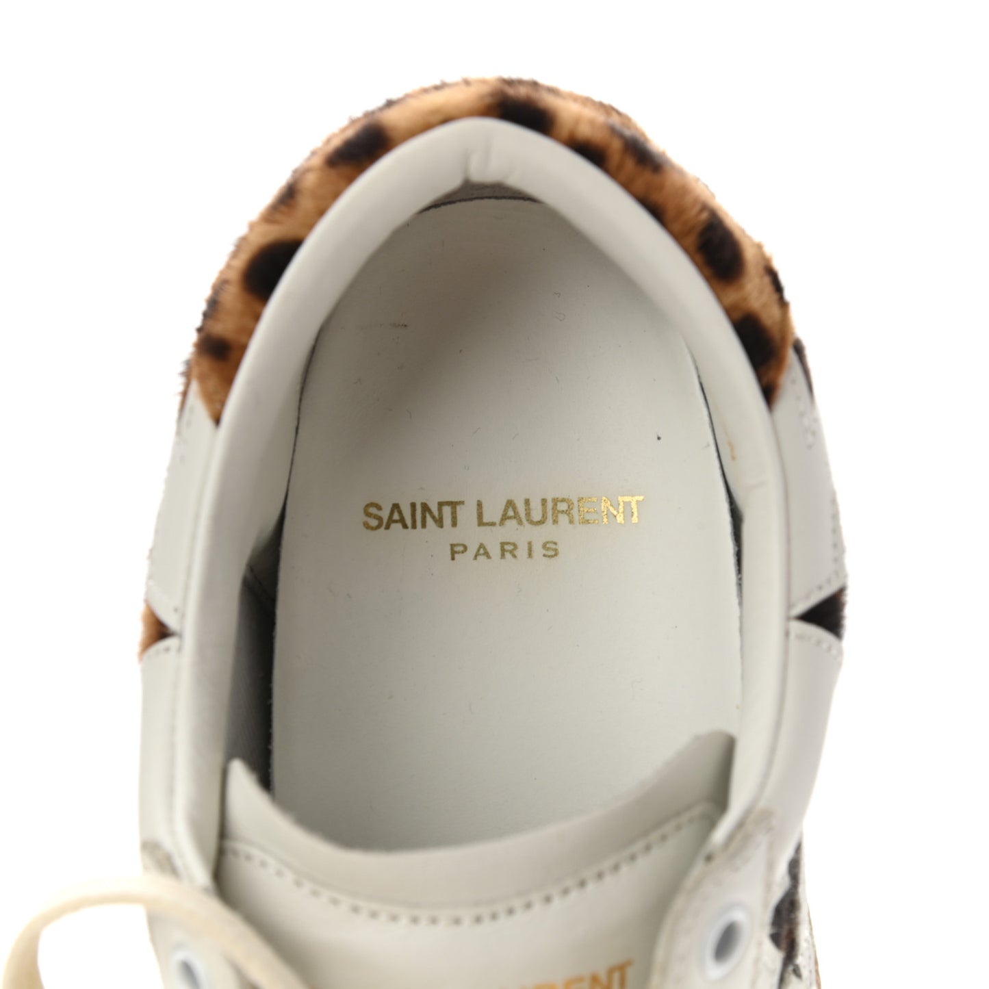 Calfskin Pony Hair Star Court Sneakers 36 White