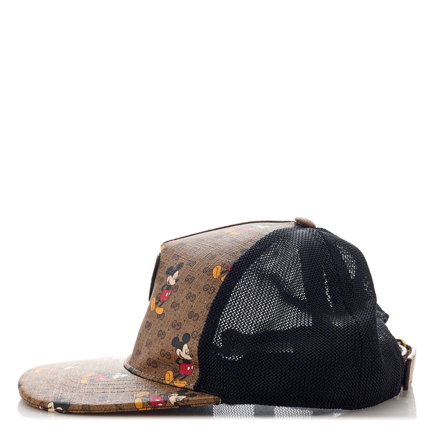 Gucci X DISNEY Mini Vintage GG Supreme Monogram Mickey Mouse Baseball Hat XS Beige Vintage Sun Oil 3 of 9