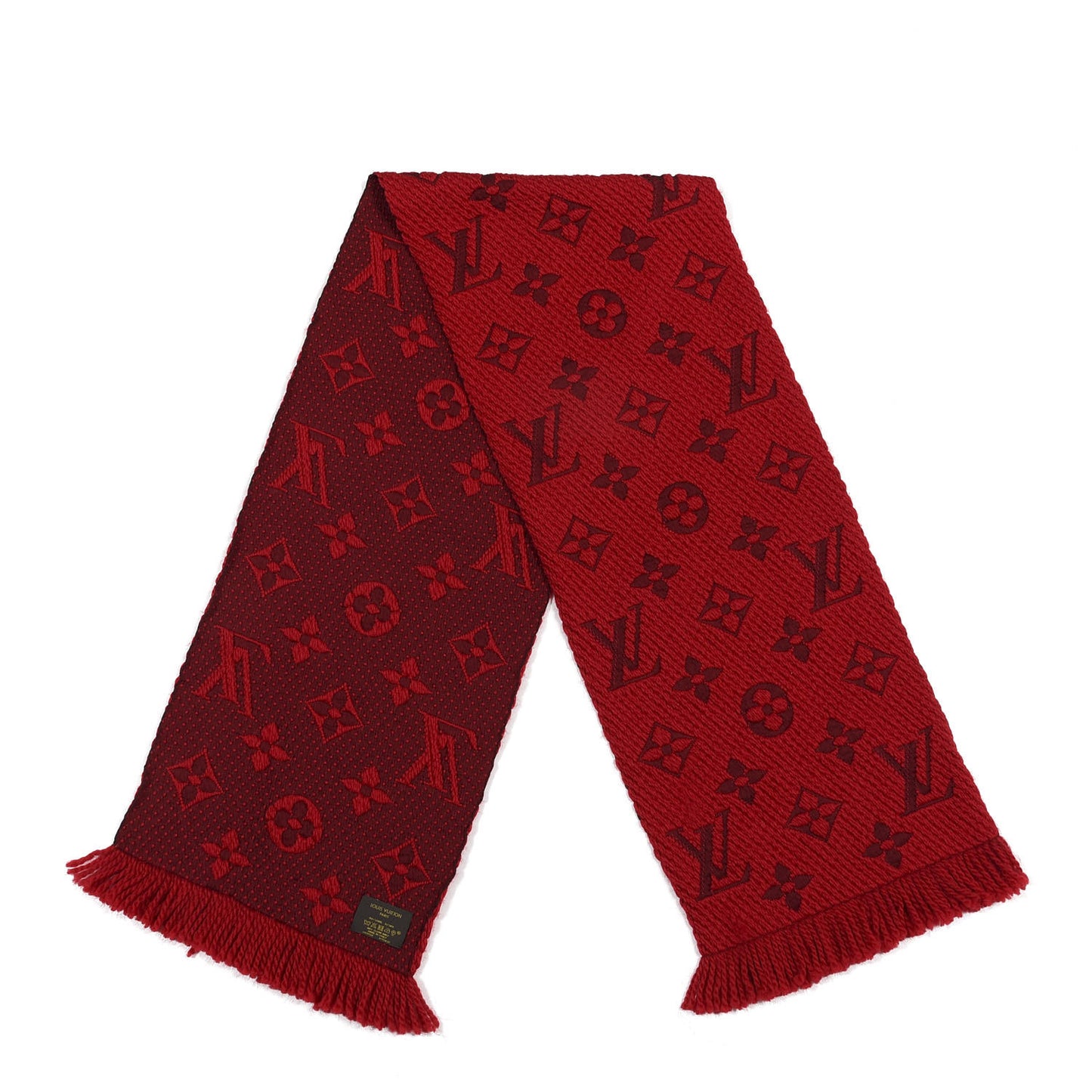 Wool Silk Logomania Scarf Rubis