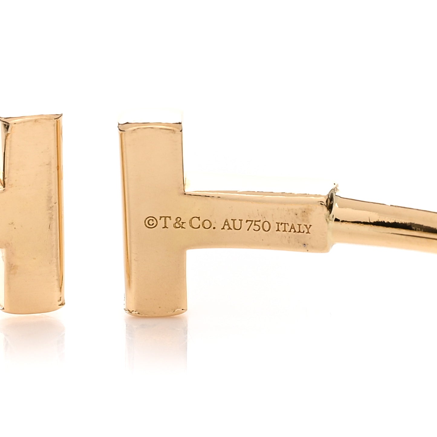 18K Yellow Gold Diamond T Wire Bracelet