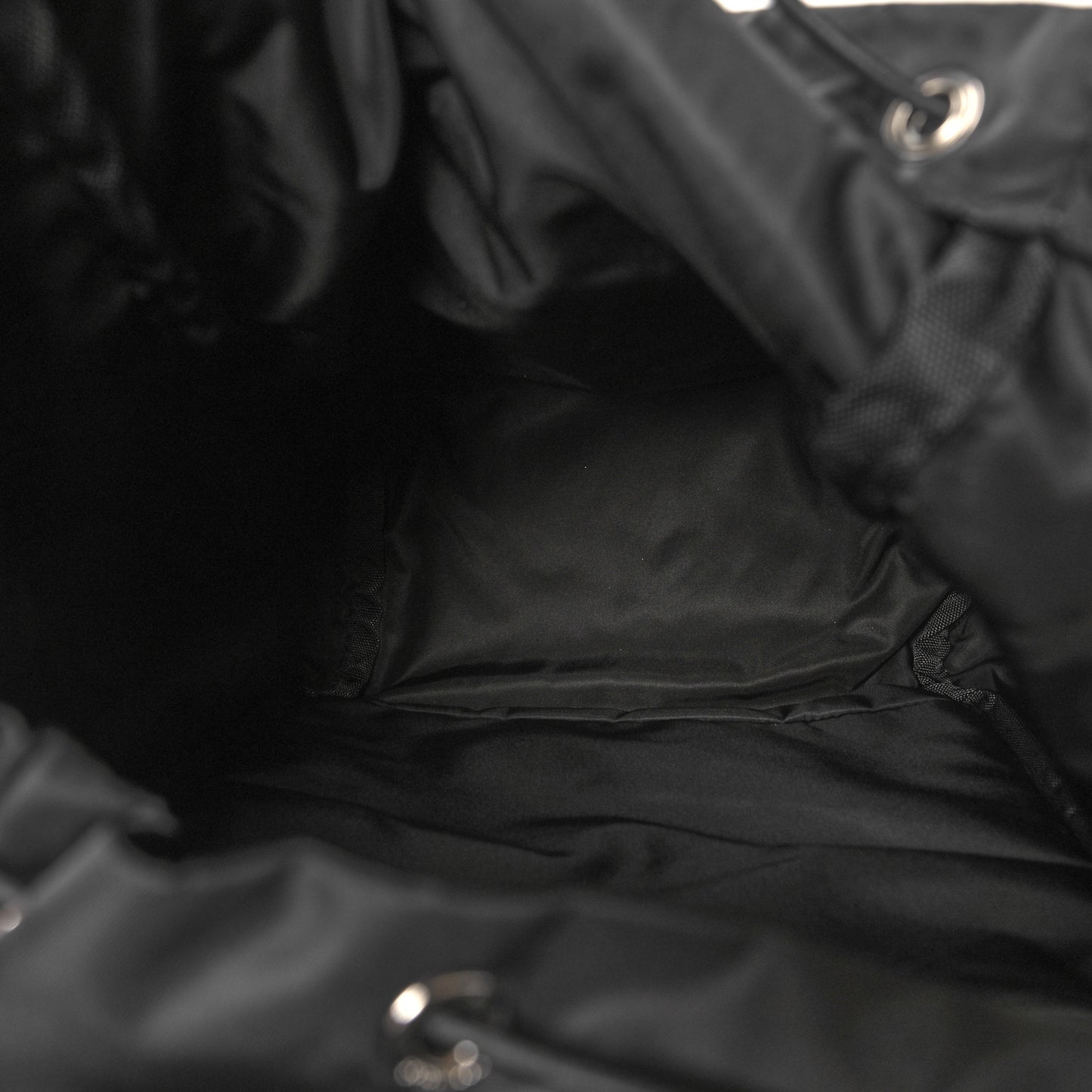 Re-Nylon Saffiano Logo Double Buckle Backpack Black