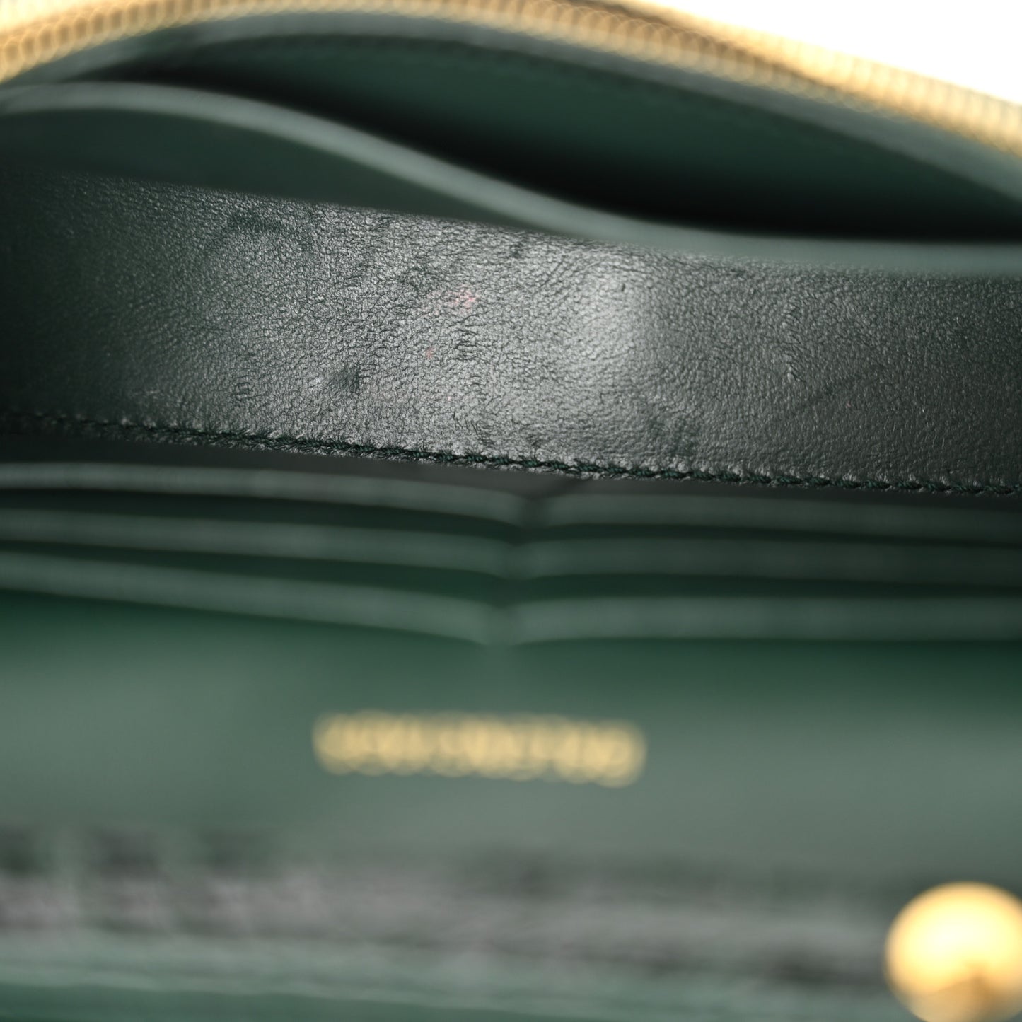 Shiny Calfskin Crocodile Embossed Hourglass Chain Bag Forest Green
