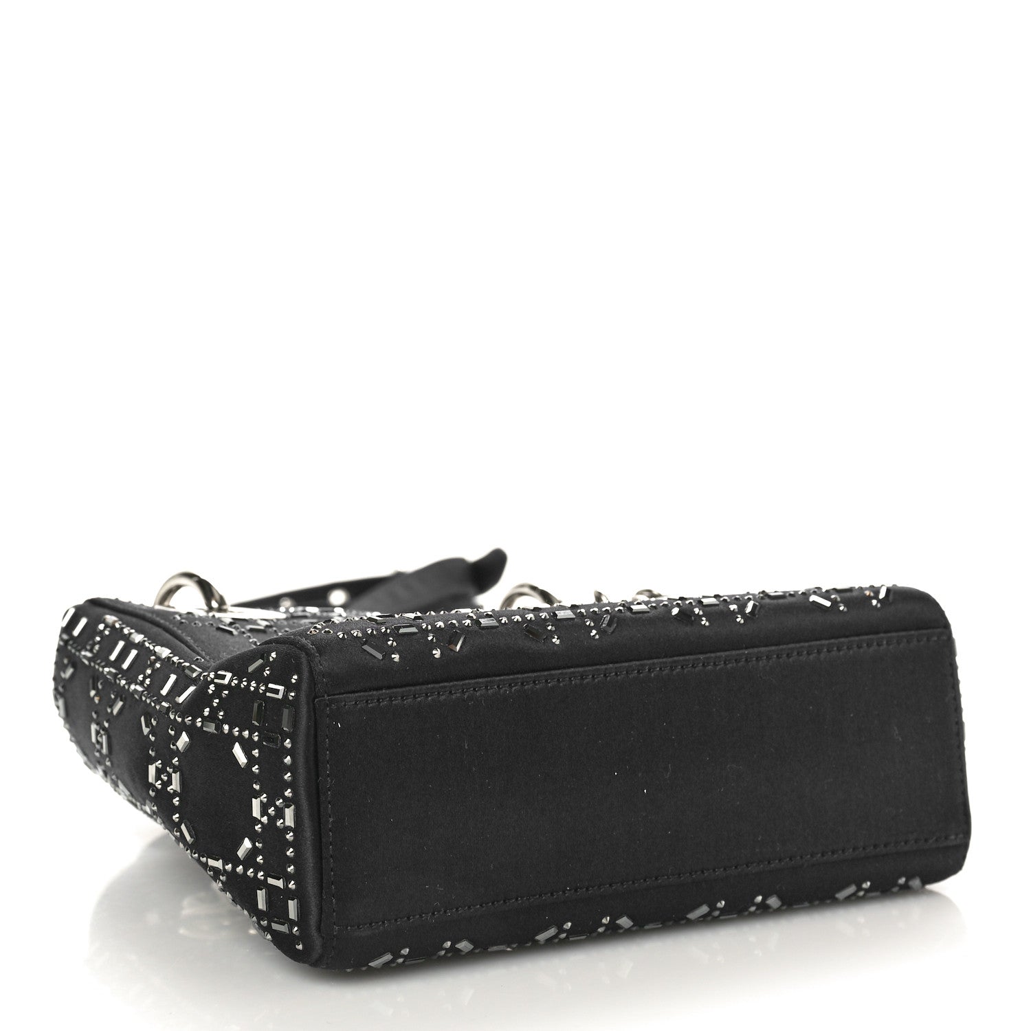 Christian Dior Satin Crystal Cannage Mini Lady Dior Black 4 of 10