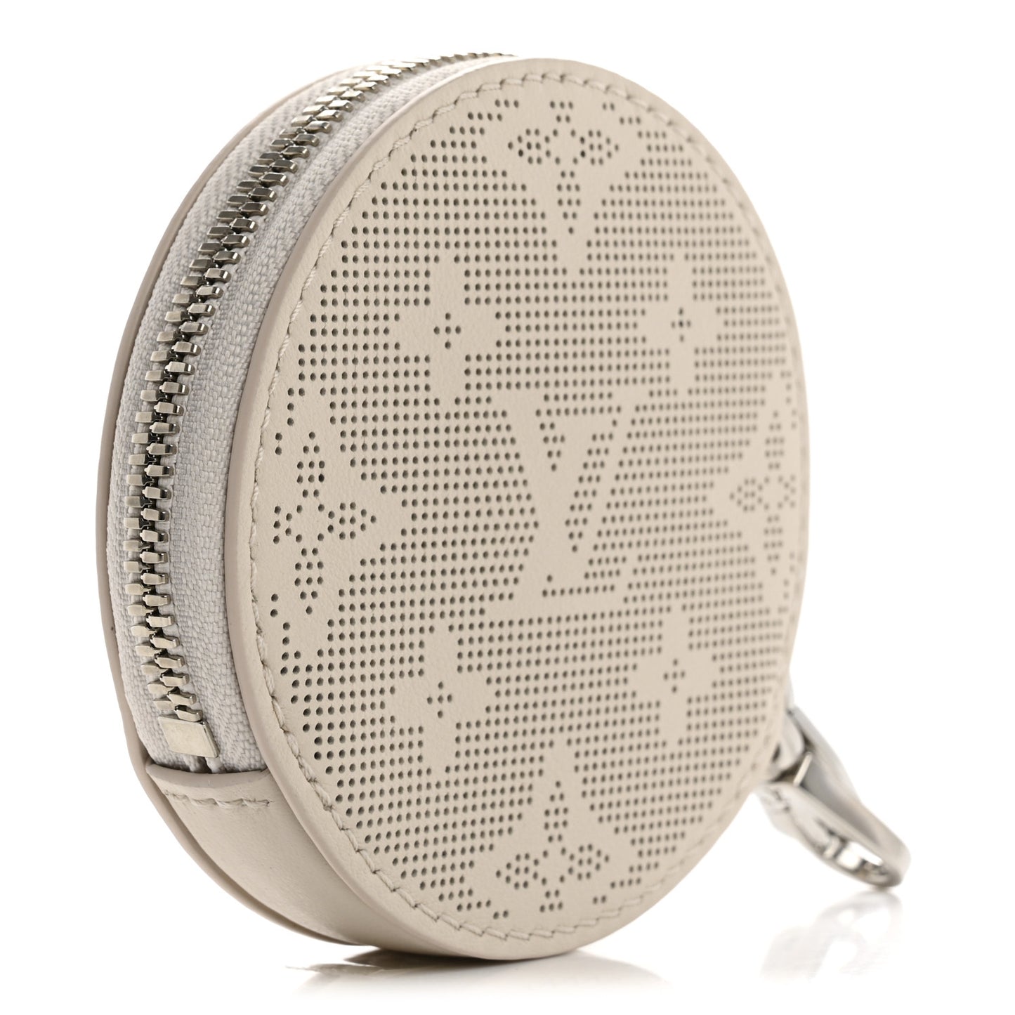 Perforated Mahina Round Coin Purse Gris