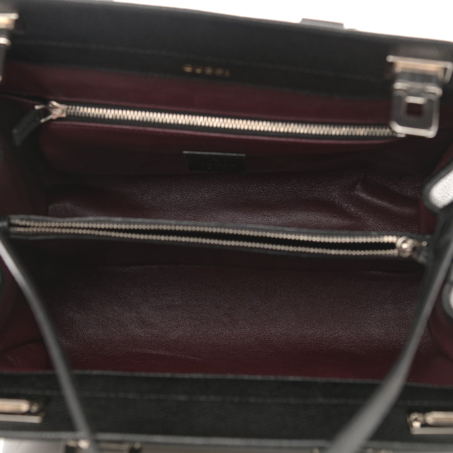 Grainy Calfskin Small Zumi Top Handle Bag Black