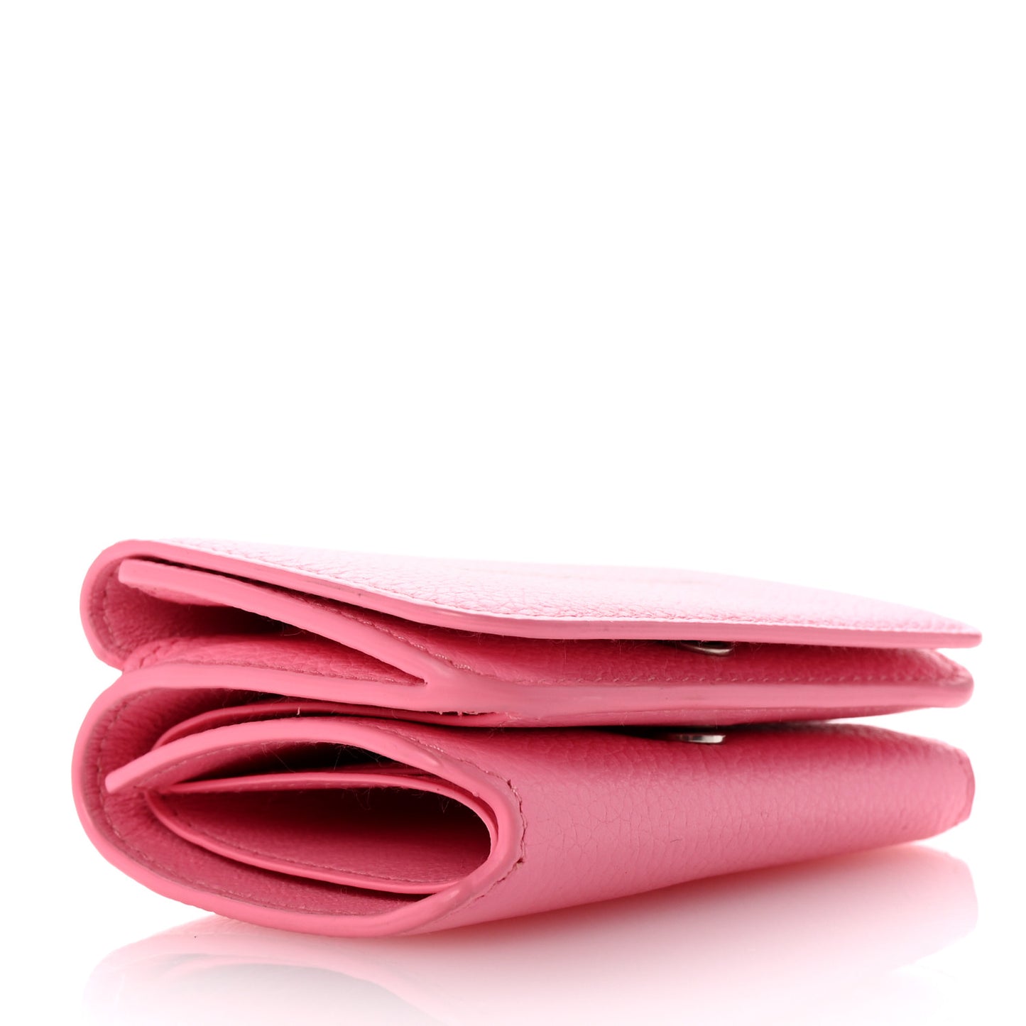 Calfskin Logo Everyday Mini Wallet Pink