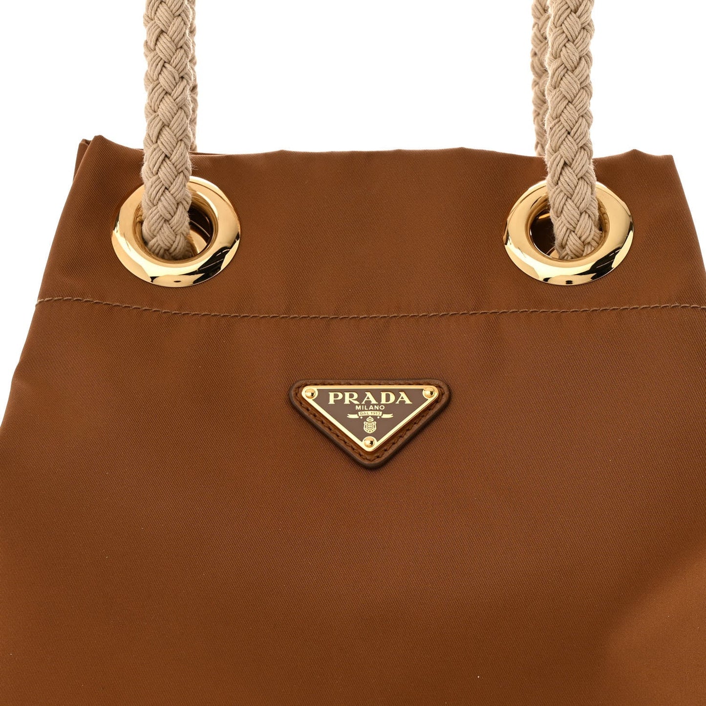 Re-Nylon Triangle Mariner Small Bucket Bag Brandy