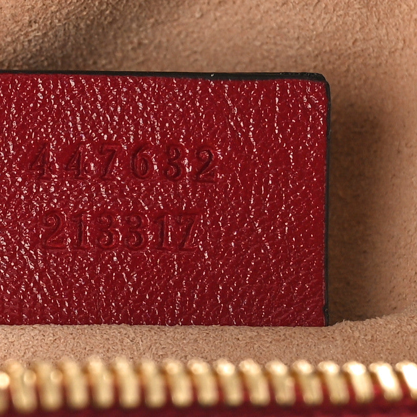 Monogram Azalea Calfskin Matelasse Diagonal Small GG Marmont Chain Shoulder Bag Beige Ebony New Cherry Red