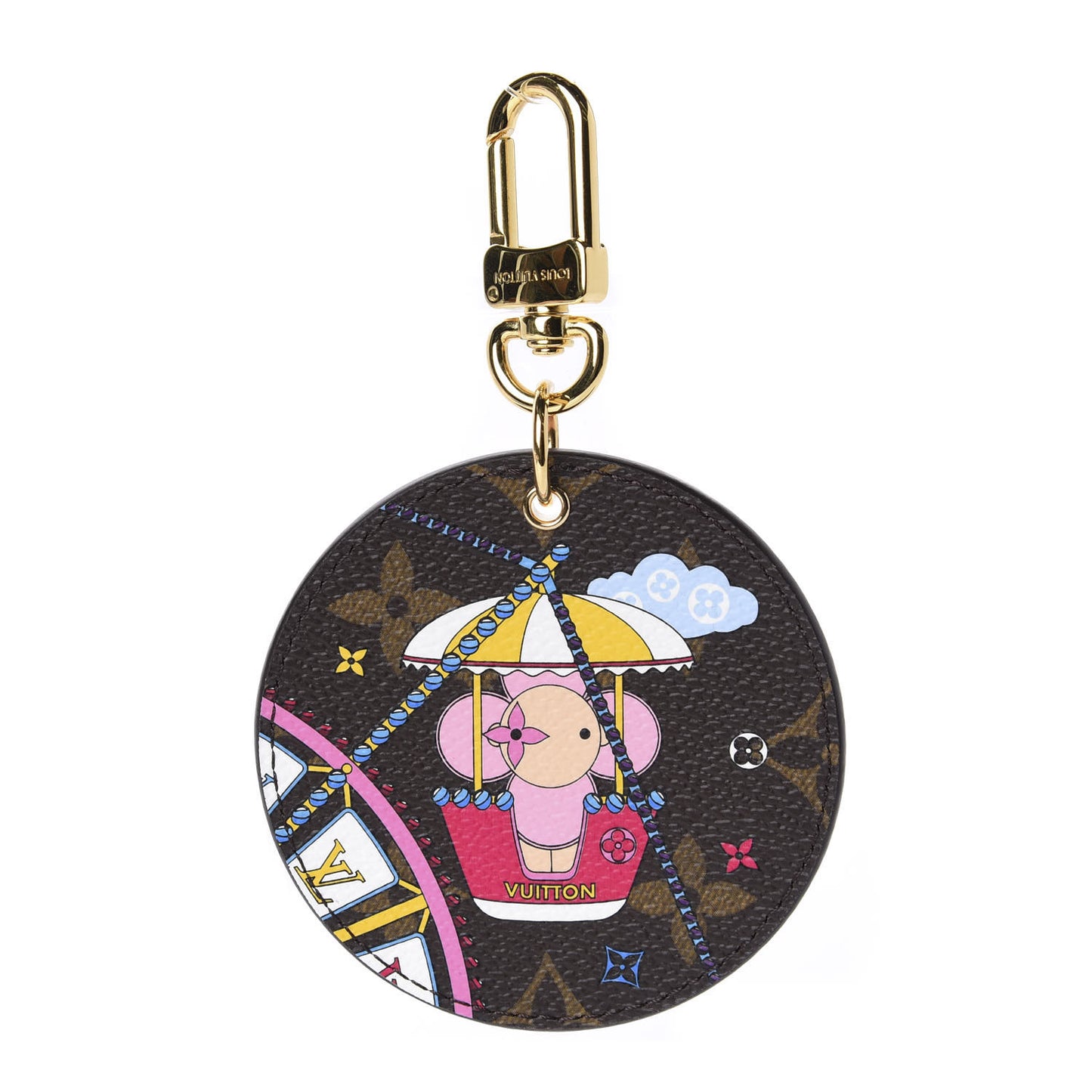 Monogram 2020 Christmas Animation Big Wheel Bag Charm Key Ring Rose Ballerine
