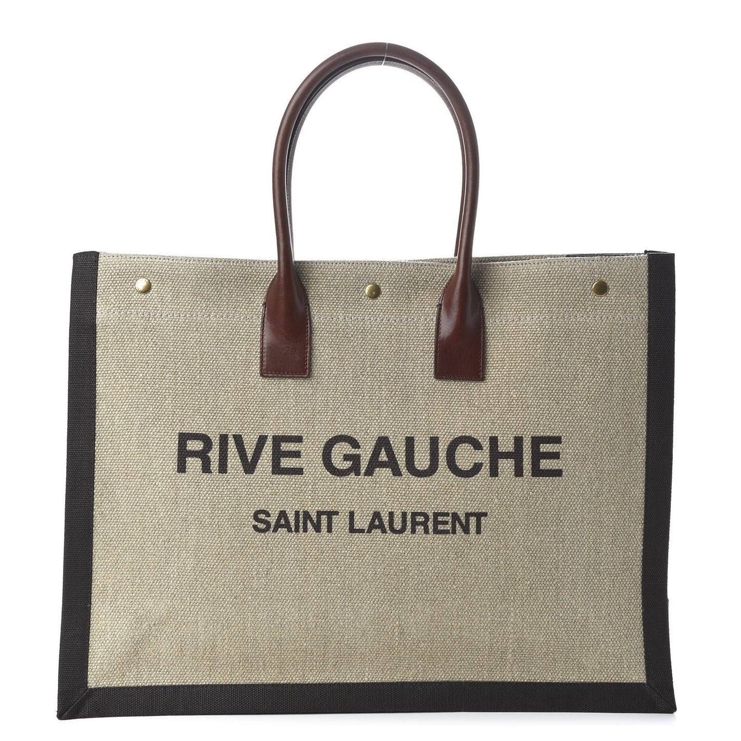 Linen Calfskin Rive Gauche Tote Natural