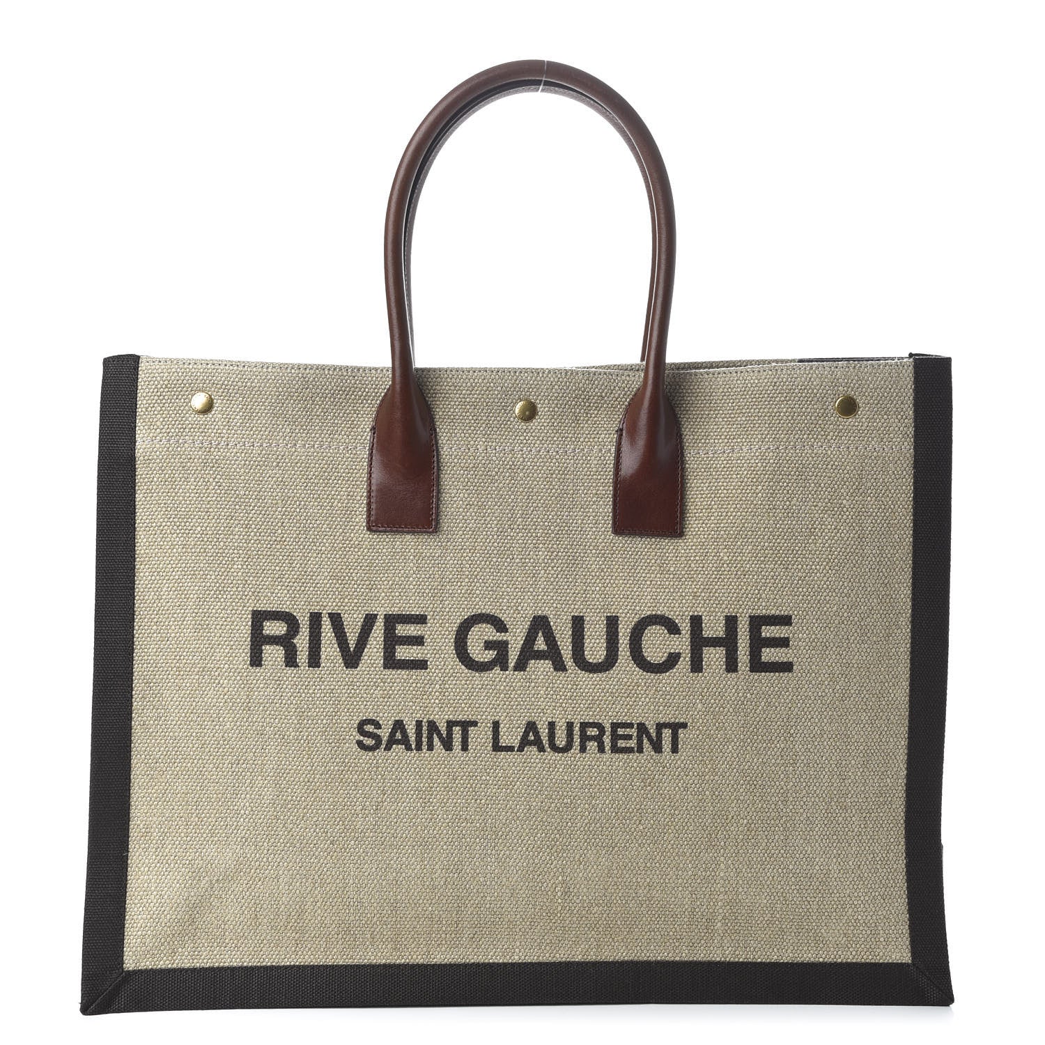 Saint Laurent Linen Calfskin Rive Gauche Tote Natural 1 of 12