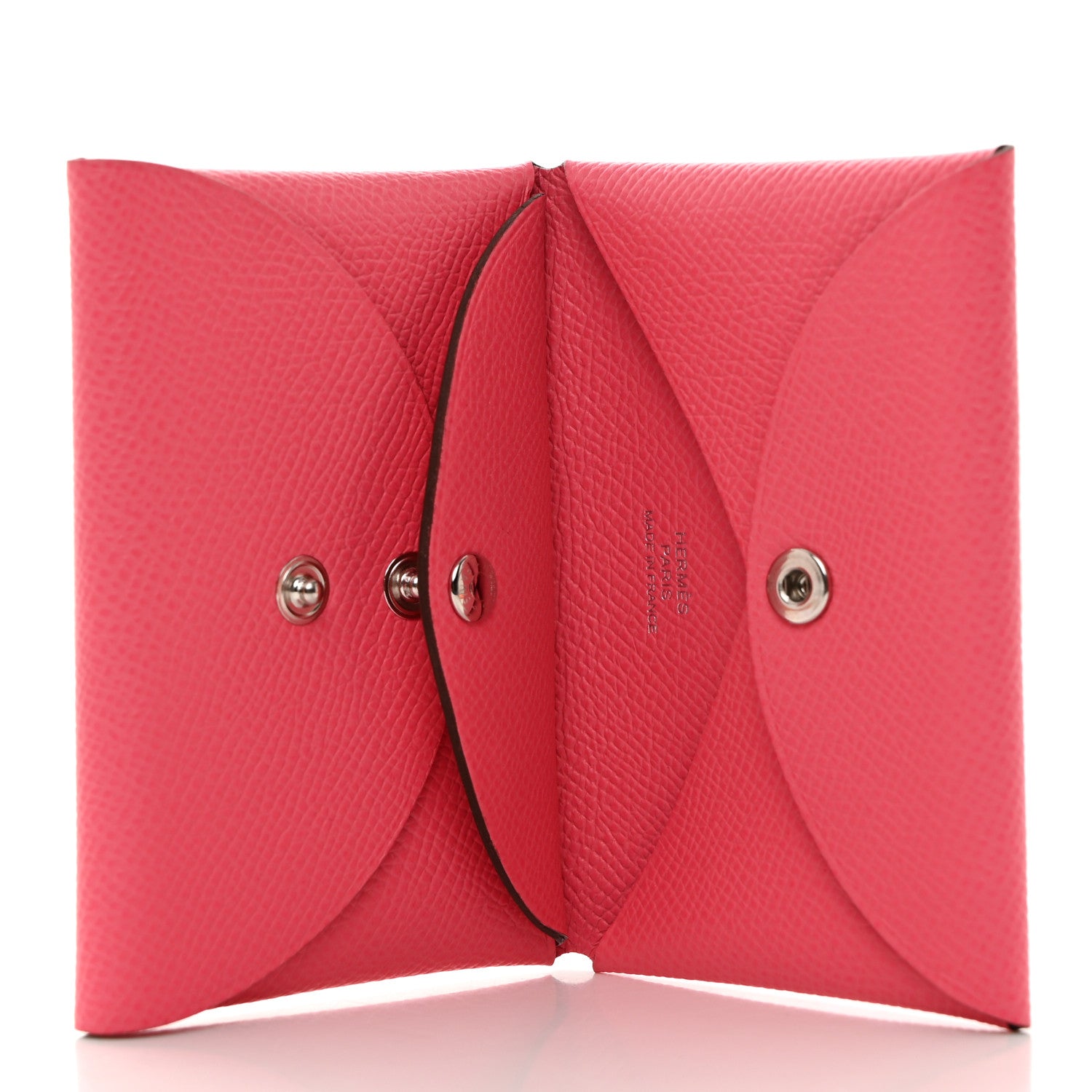 Hermes Epsom Calvi Duo Card Case Rose Azalee 5 of 7
