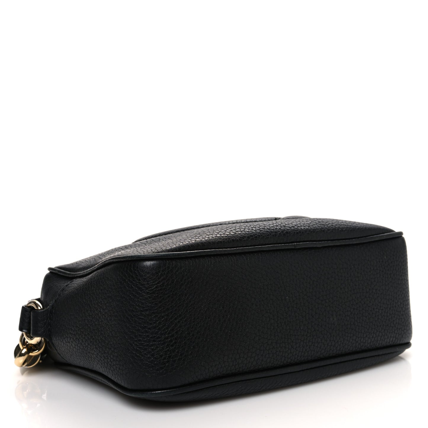 Pebbled Calfskin Small Soho Disco Bag Black