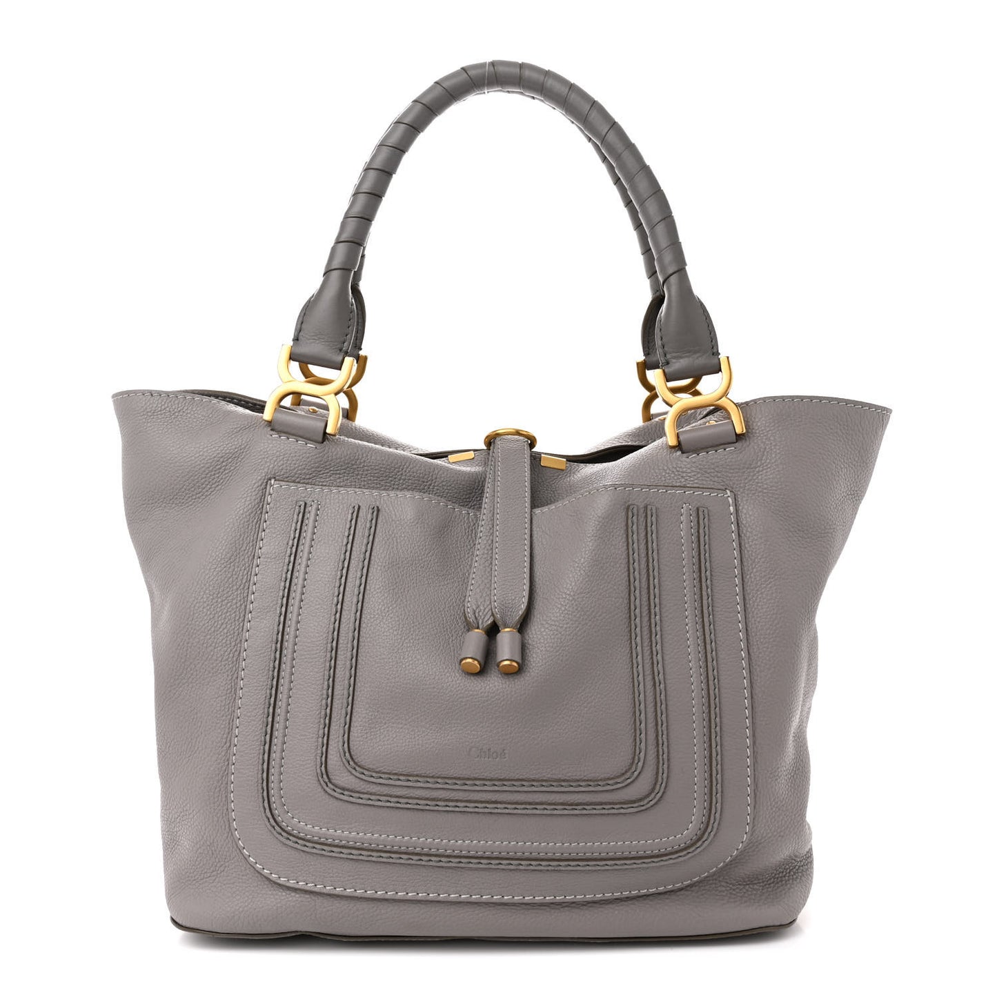 Calfskin Large New Marcie Tote Cashmere Grey