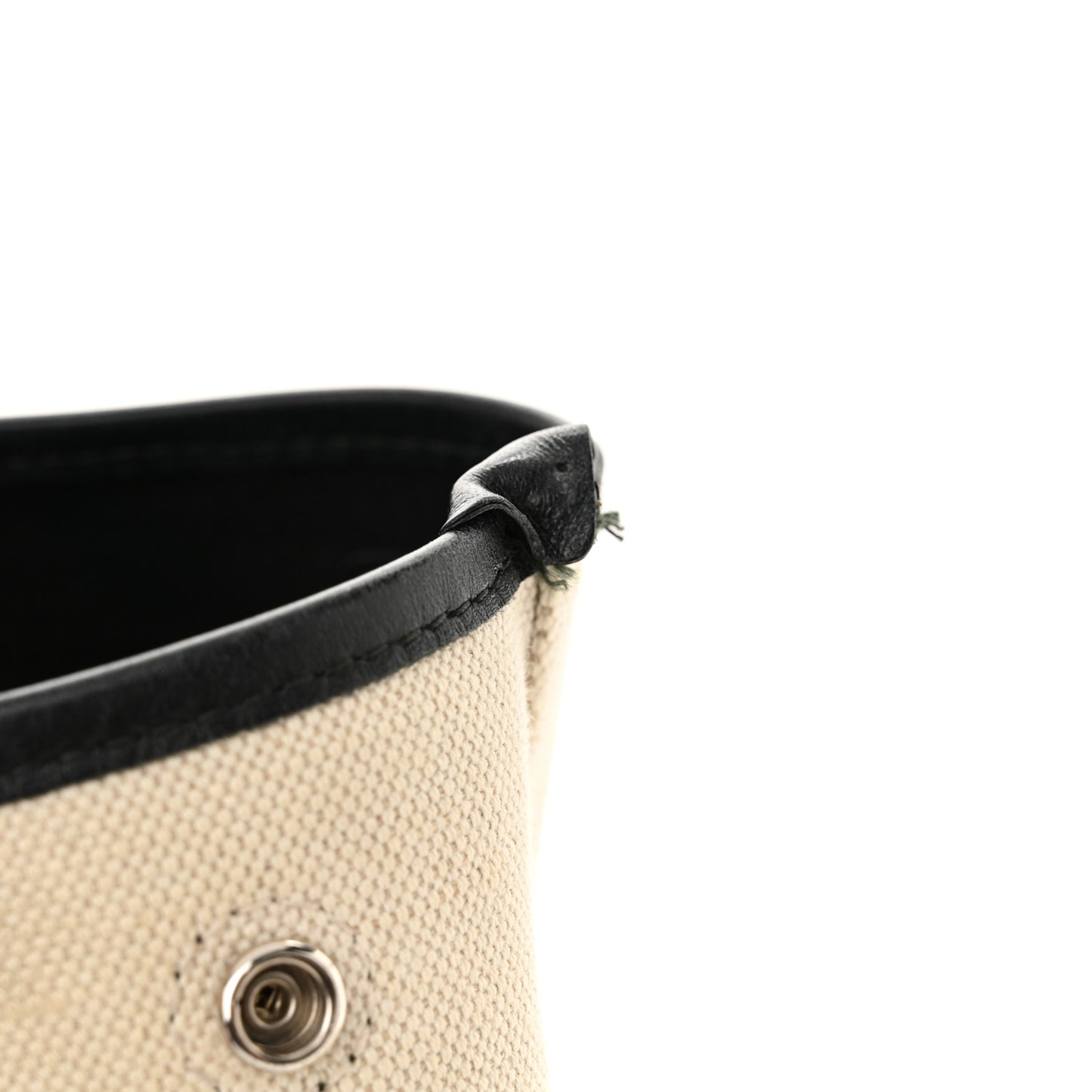 Cotton Canvas Satin Calfskin S Navy Cabas Natural Black