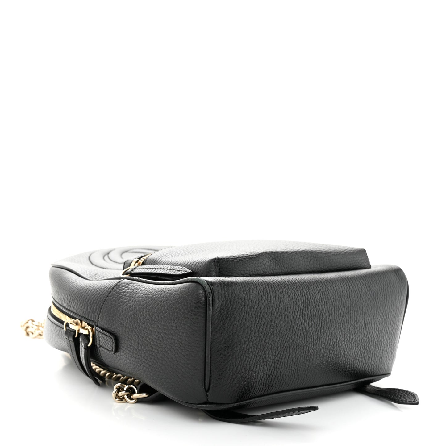 Pebbled Calfskin Soho Chain Backpack Black