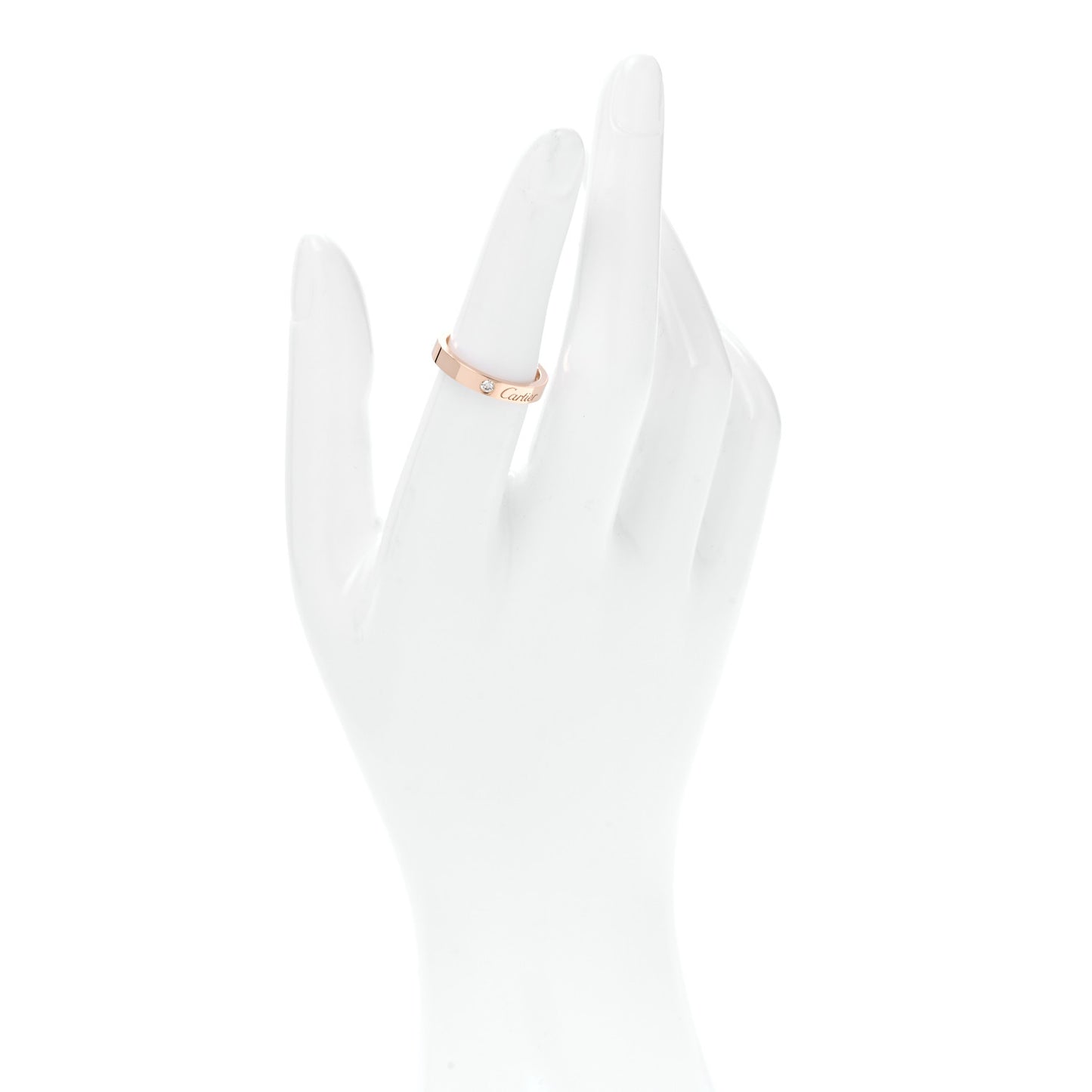 18K Pink Gold Diamond 3mm C De Cartier Wedding Band Ring 51 5.75