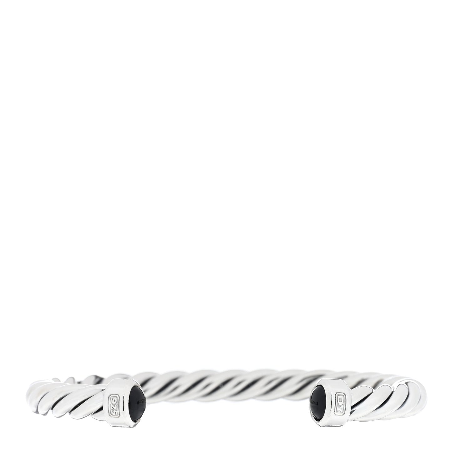 DAVID YURMAN Sterling Silver Onyx 6mm Cable Classic Cuff Bracelet