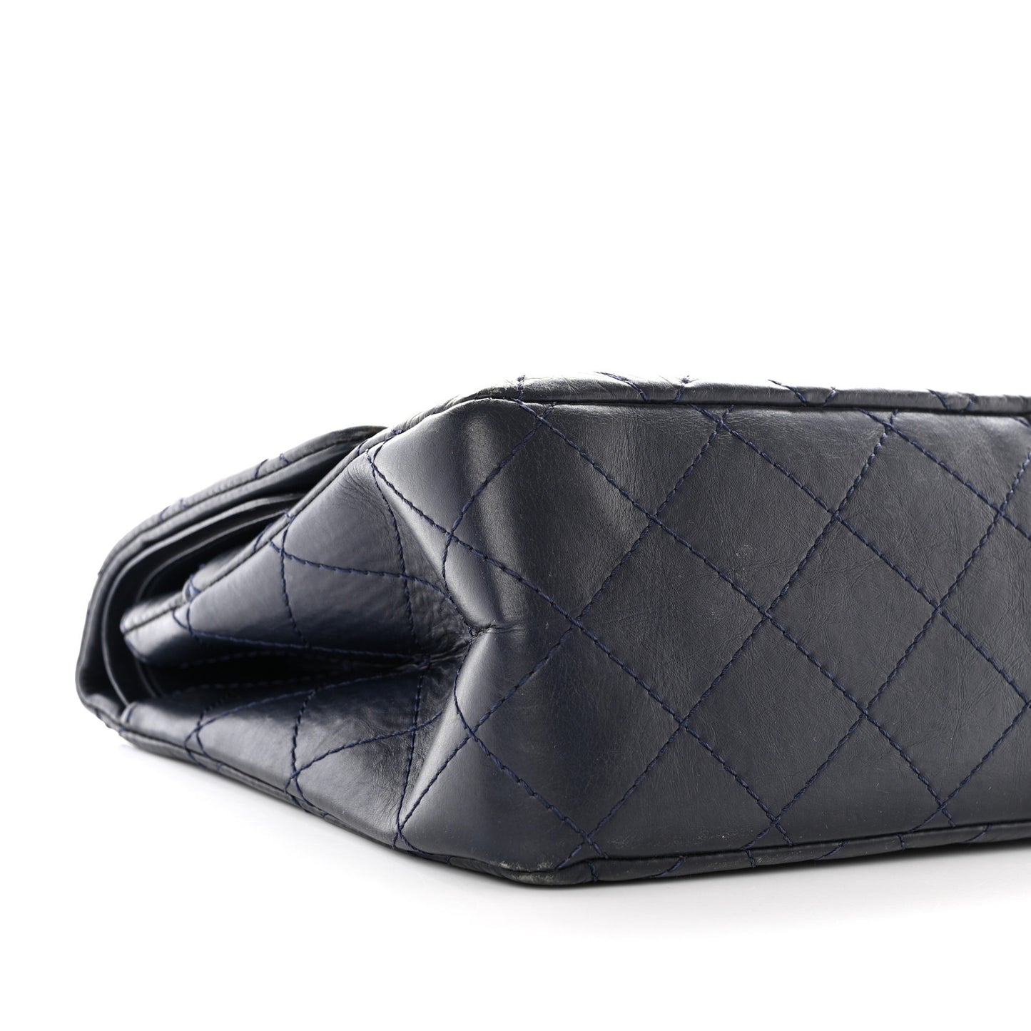 Aged Calfskin Quilted 2.55 Reissue 227 Flap Navy