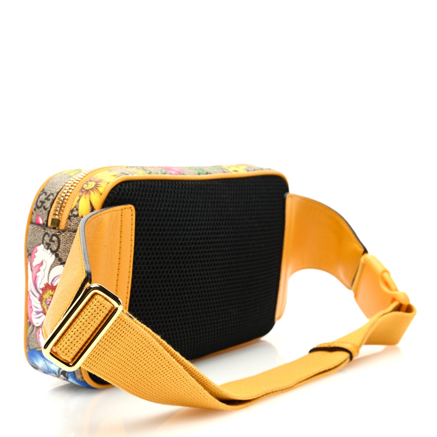 GG Supreme Monogram Flora Medium Ophidia Belt Bag Beige Multicolor Crop