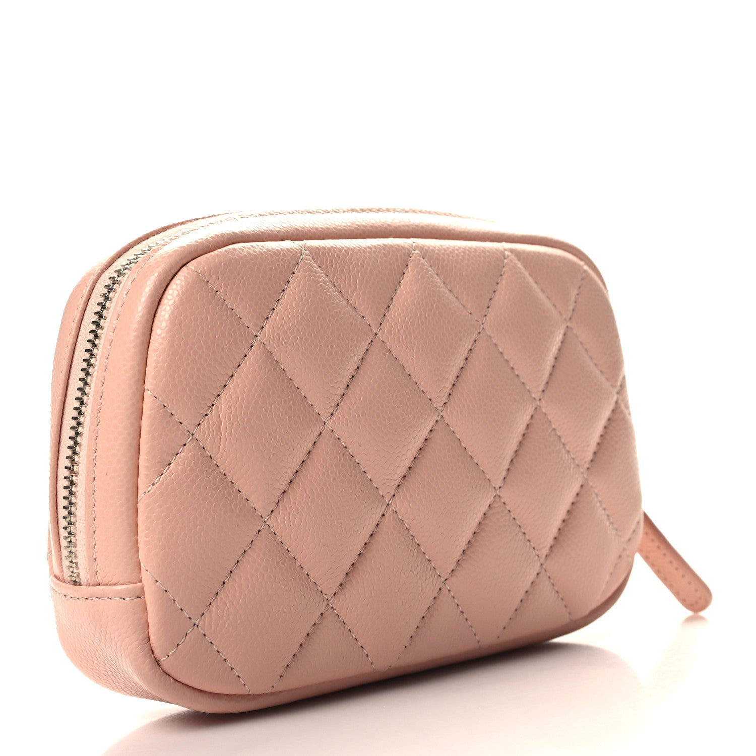 Chanel Caviar Quilted Small Curvy Pouch Cosmetic Case Light Pink 3 of 8