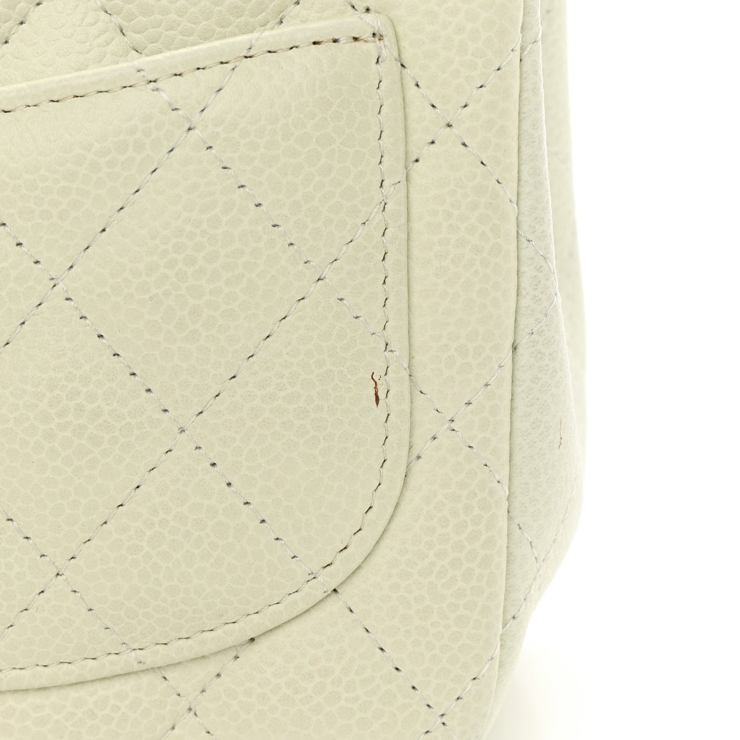 Caviar Quilted Mini Square Flap Dark White