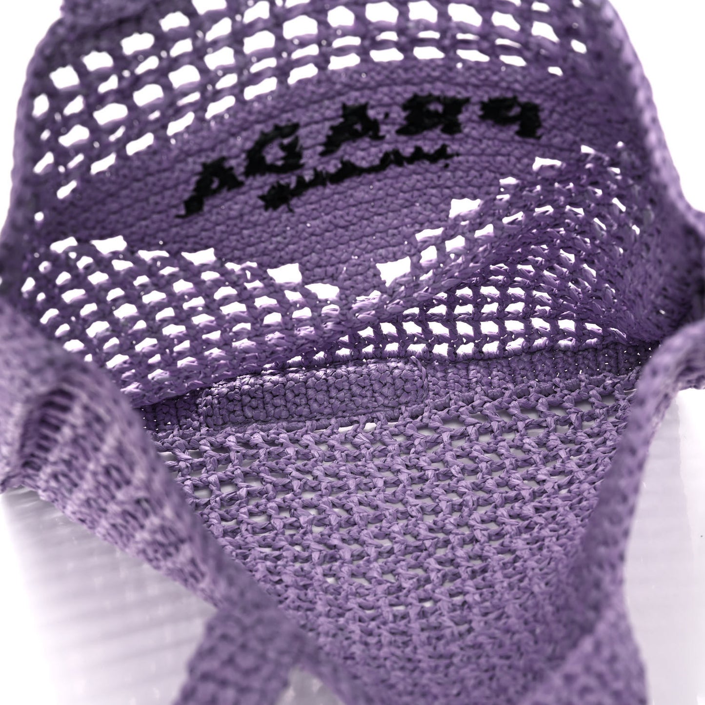 Yarn Raffia Effect Crochet Logo Embroidered Tote Bag Lilium