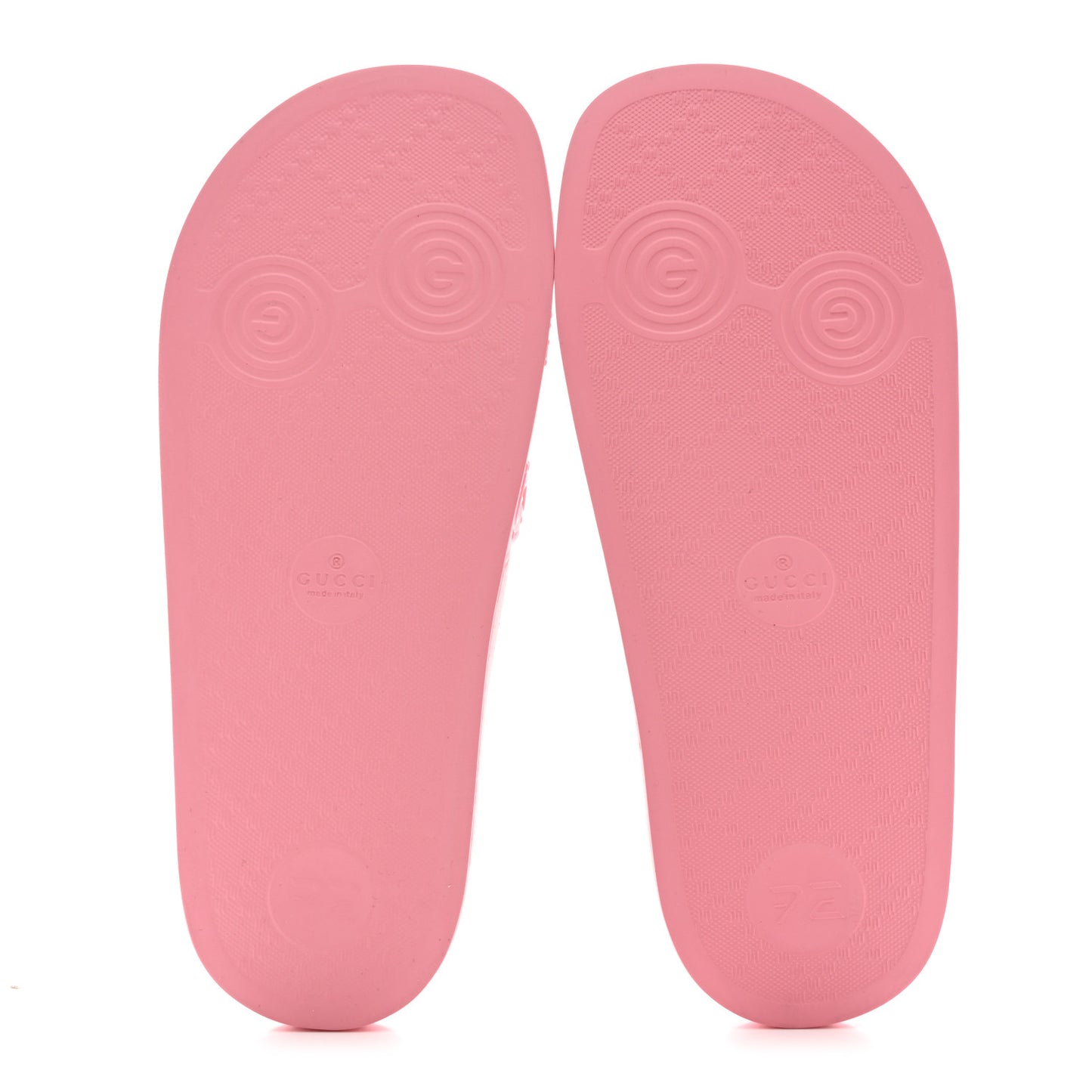Rubber GG Monogram Perforated Womens Slide Sandals 37 Rose Box
