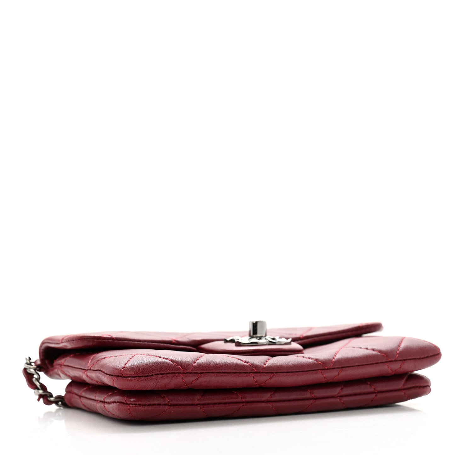 Lambskin Quilted Mini Mineral Nights Flap Crossbody Bag Dark Red