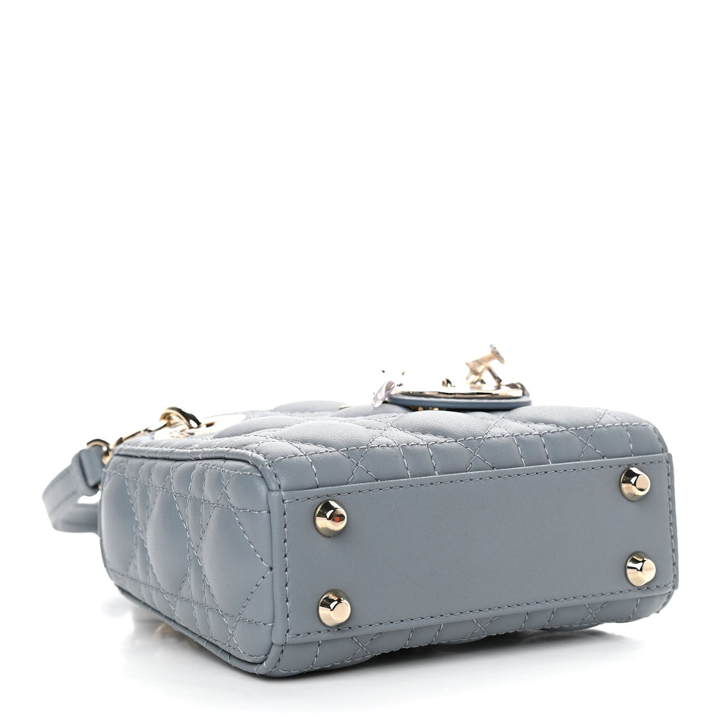 Lambskin Cannage Micro Lady Dior Cloud Blue