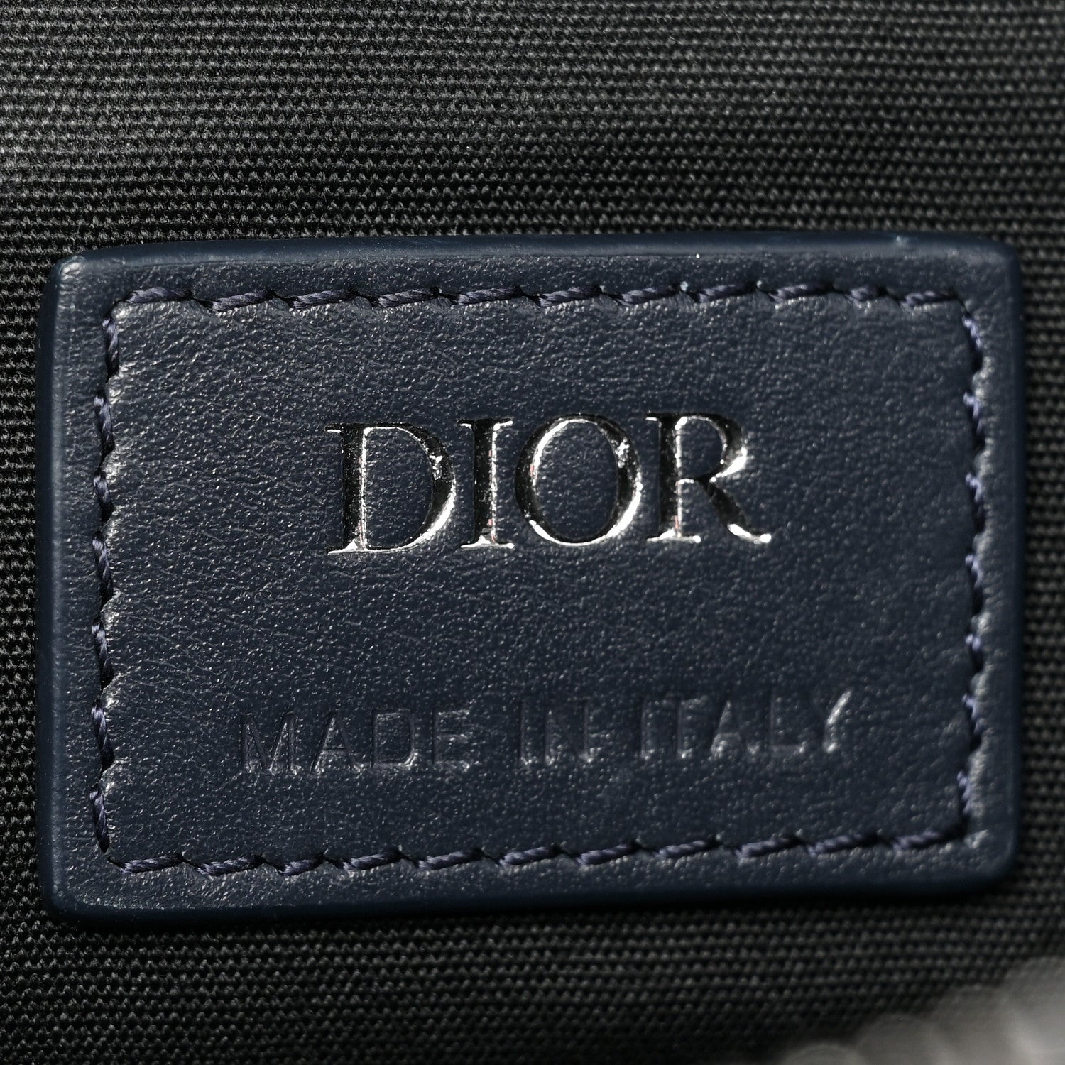 Christian Dior Coated Canvas Calfskin CD Diamond Mens Saddle Bag Navy 6 of 11