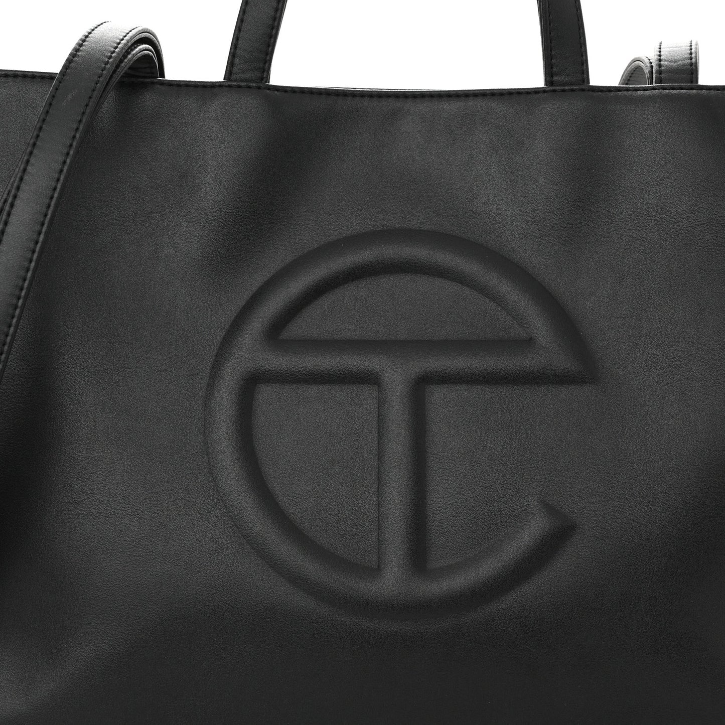 Vegan Leather Medium Shopping Bag Black