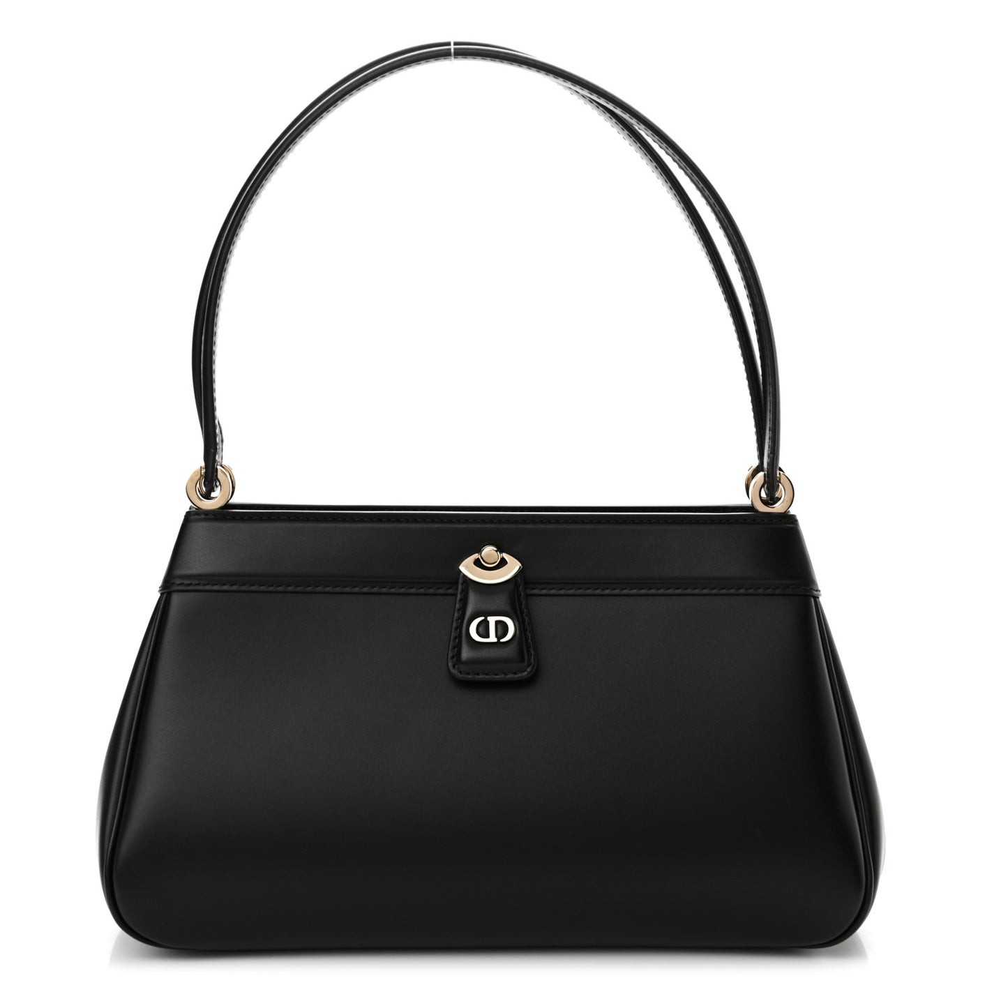 Calfskin Medium Key Shoulder Bag Black