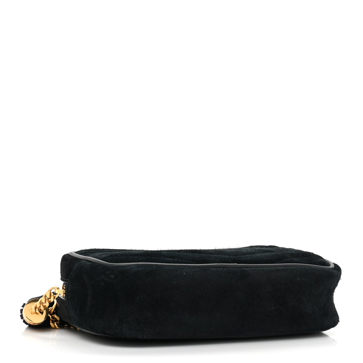 Suede Matelasse Monogram Mini Lou Camera Bag Black