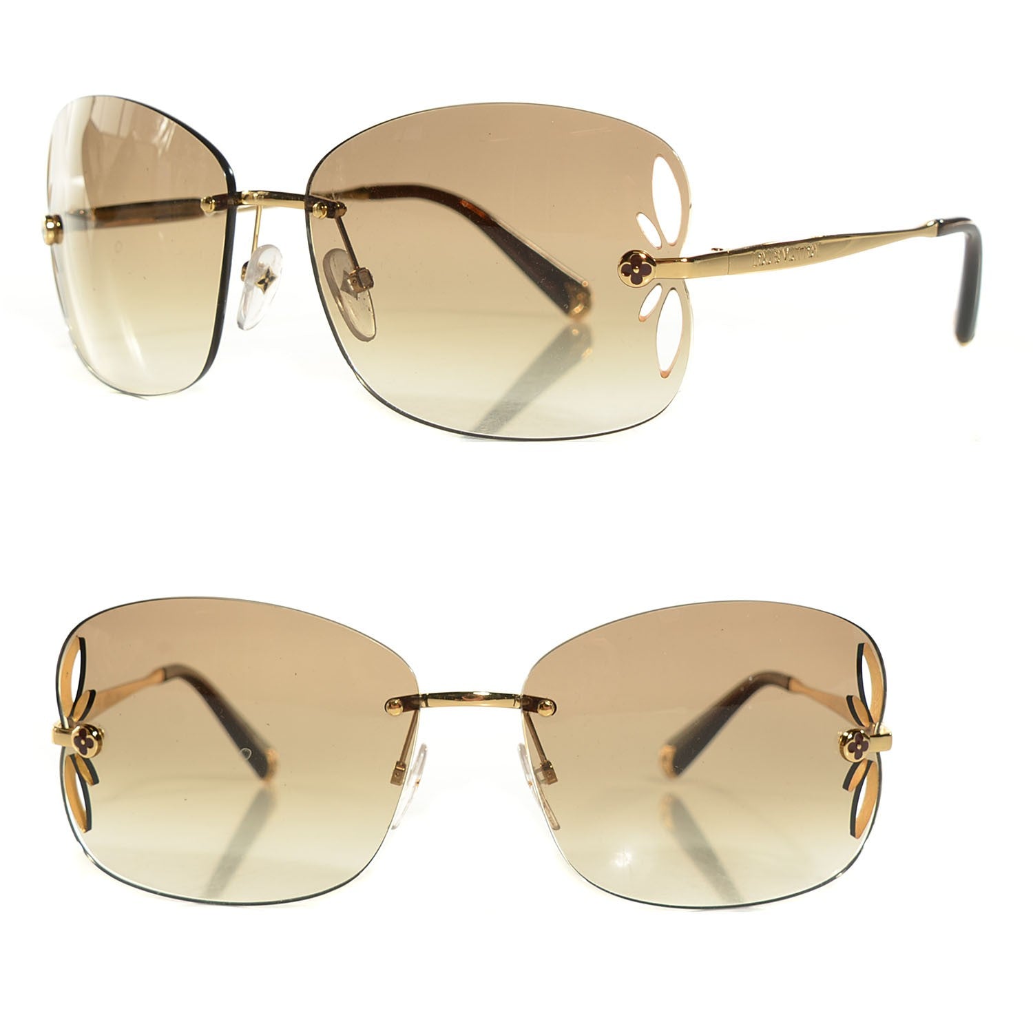 Louis Vuitton Lily Sunglasses Z0371U Brown Glitter 110411
