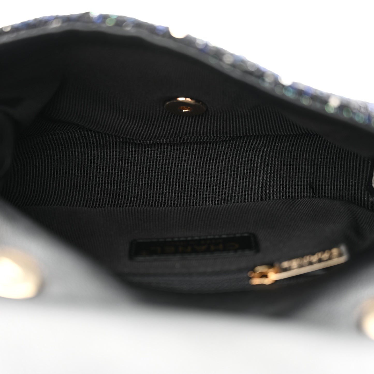 Tweed Mini Pearl Handle Flap Black Ecru