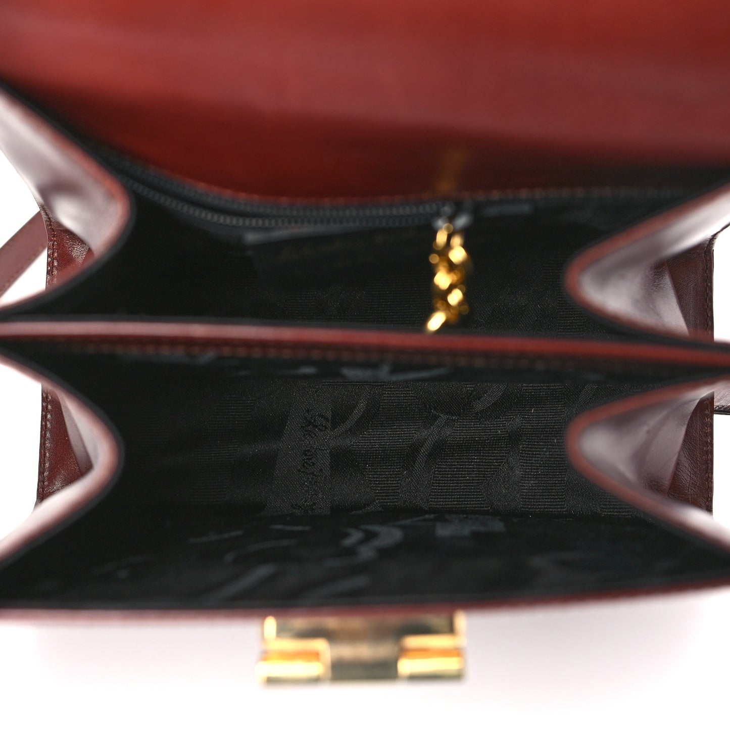 Brushed Off Calfskin Small Iconic Top Handle Burgundy