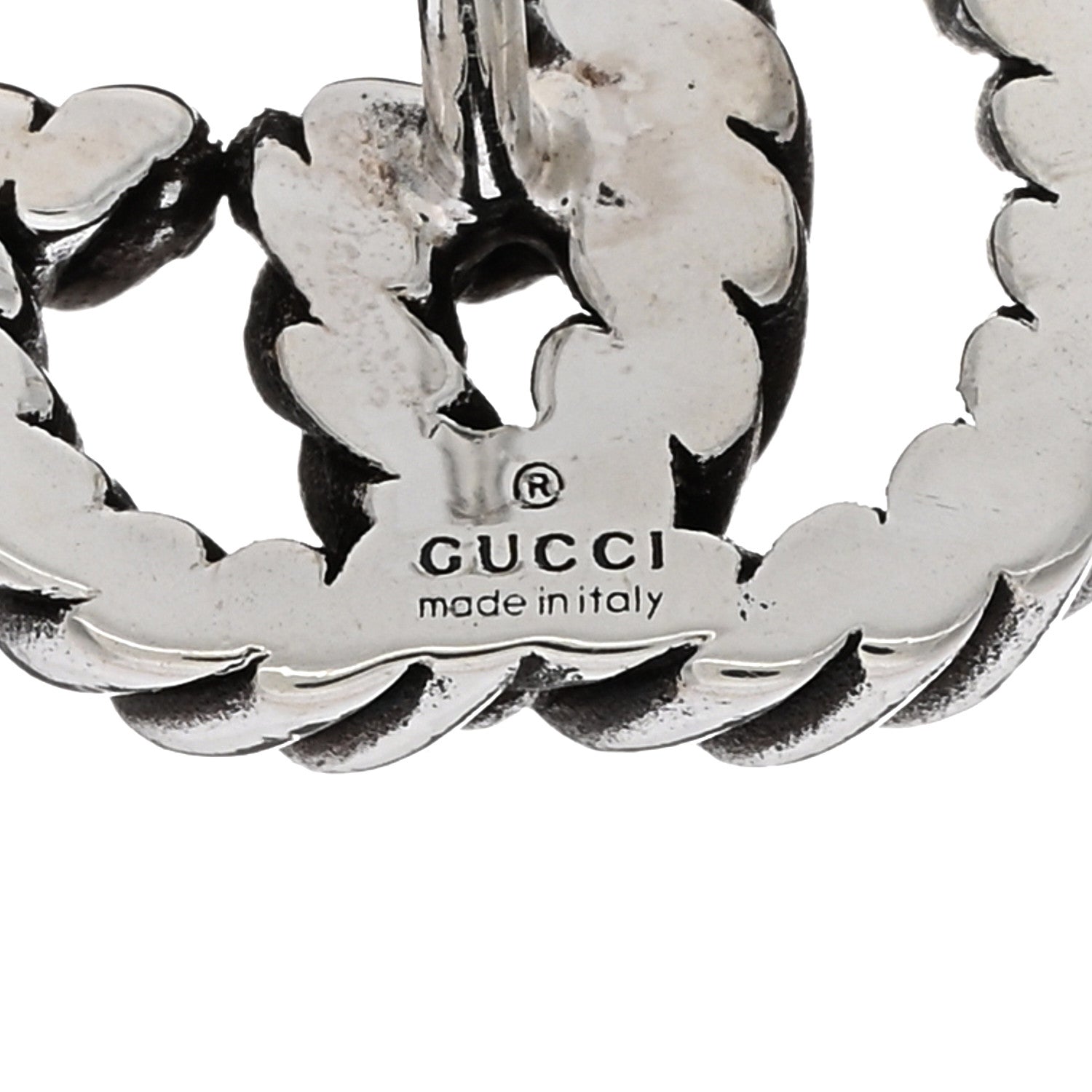 Gucci Sterling Silver Torchon Double G Earrings 4 of 4