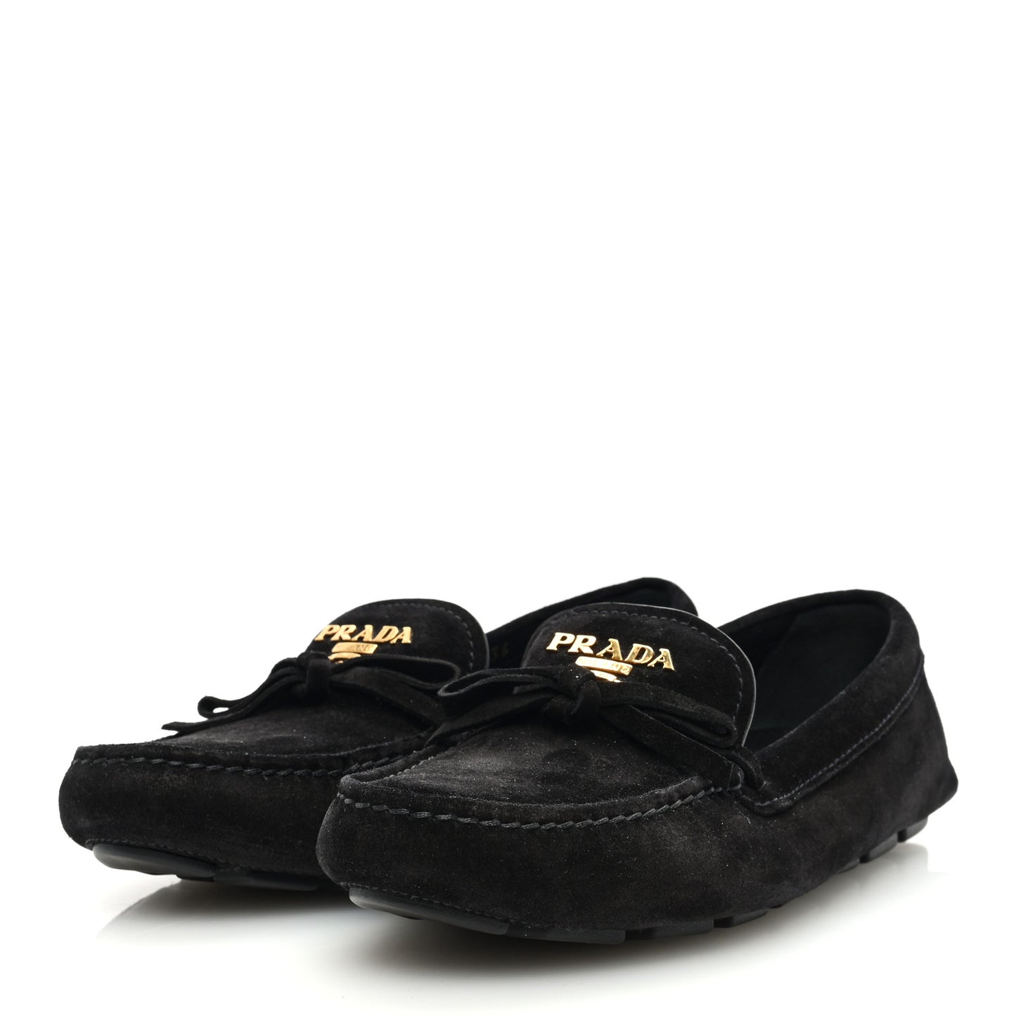 Suede Metal Driving Loafers 36 Black