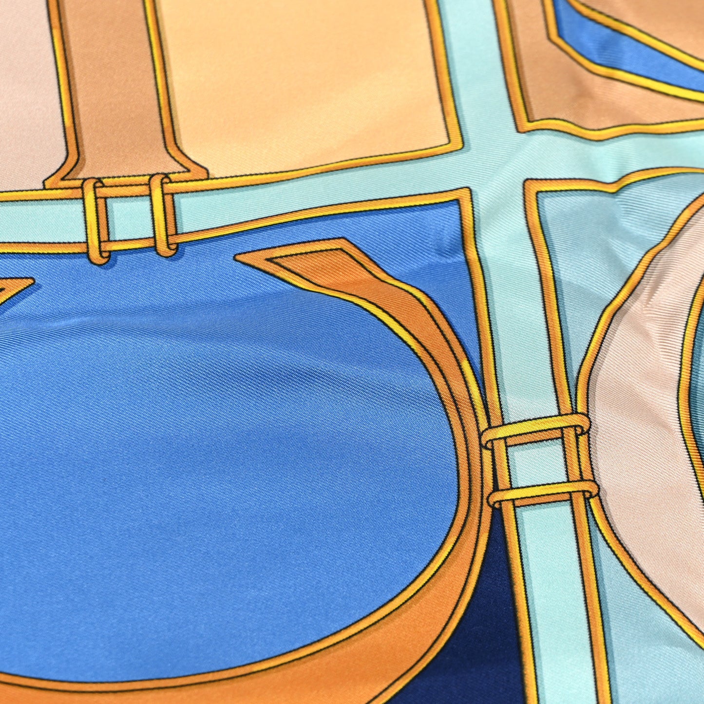 Silk Twill Monogram Fully Square Scarf Bluette