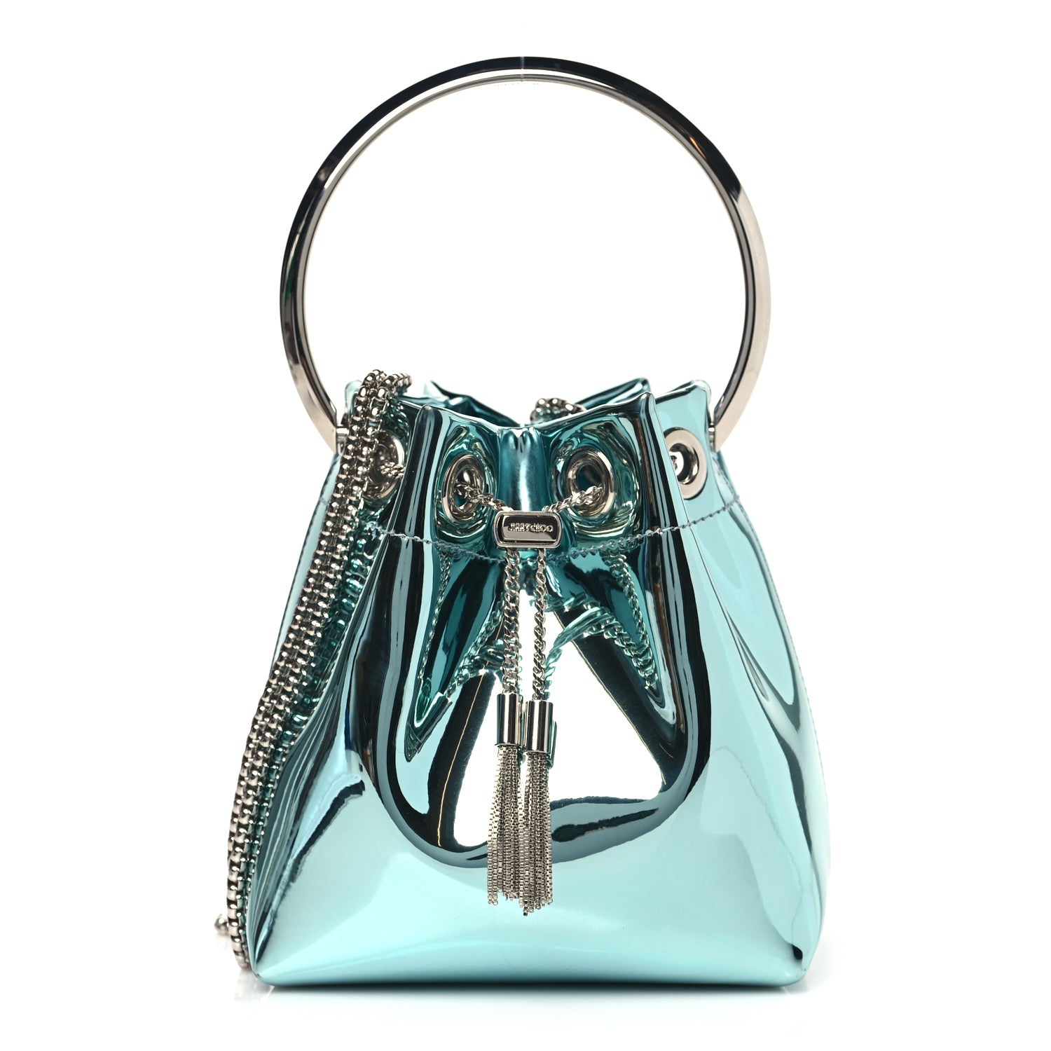 Jimmy Choo Metallic Patent Bon Bon Bag  Malibu 1 of 8