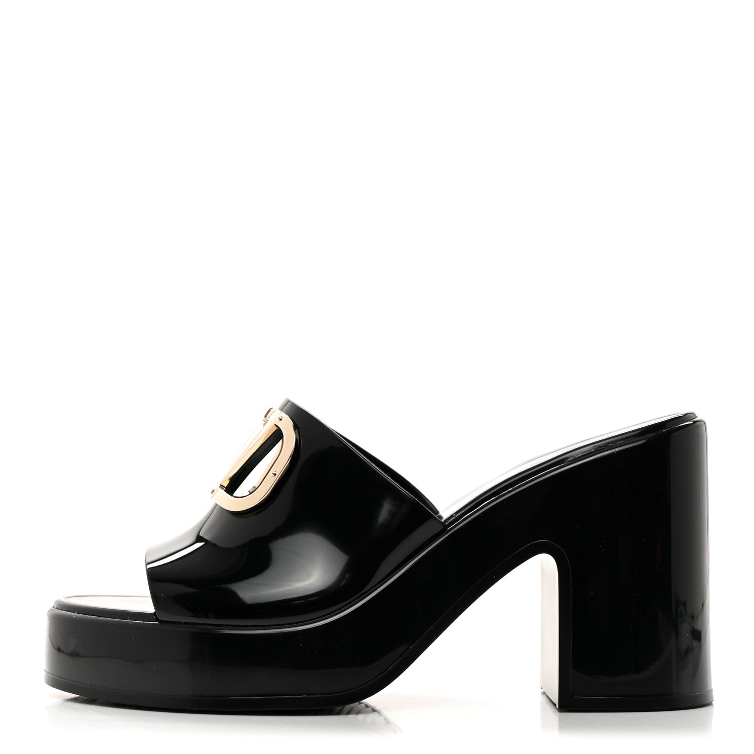 Valentino Garavani Rubber VLogo PM Platform Slide Sandals 36 Black 1 of 9