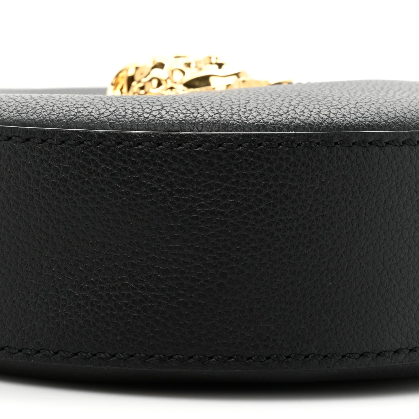 Calfskin La Medusa Round Camera Bag Black