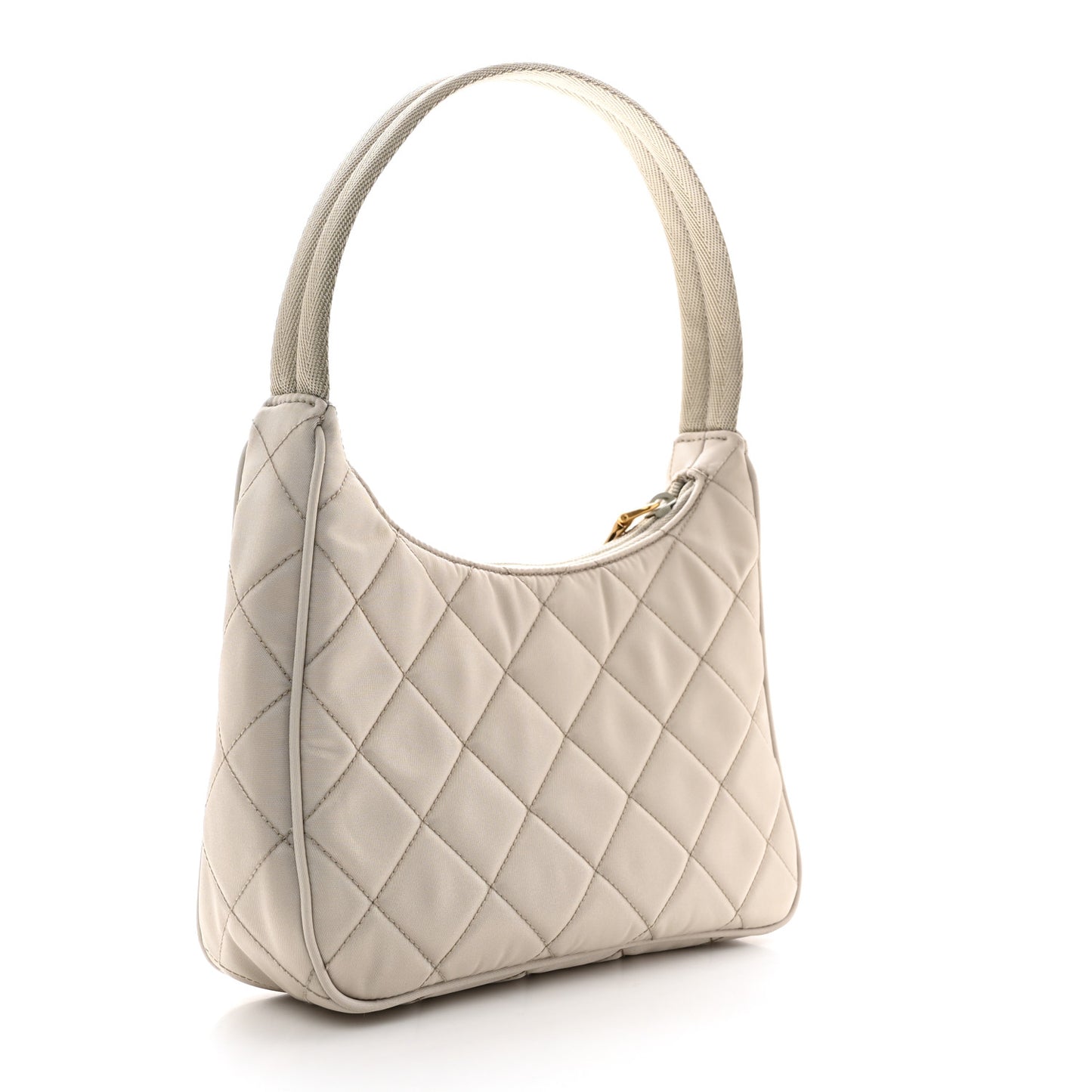Tessuto Nylon Stitched Shoulder Bag Pomice