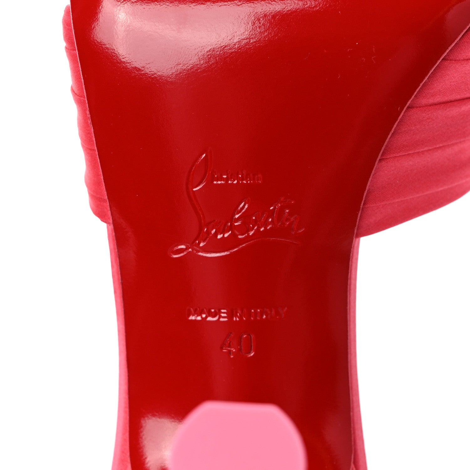 Christian Louboutin Crepe Satin Nicol Is Back 85 Slide Sandals 40 Venus 6 of 8