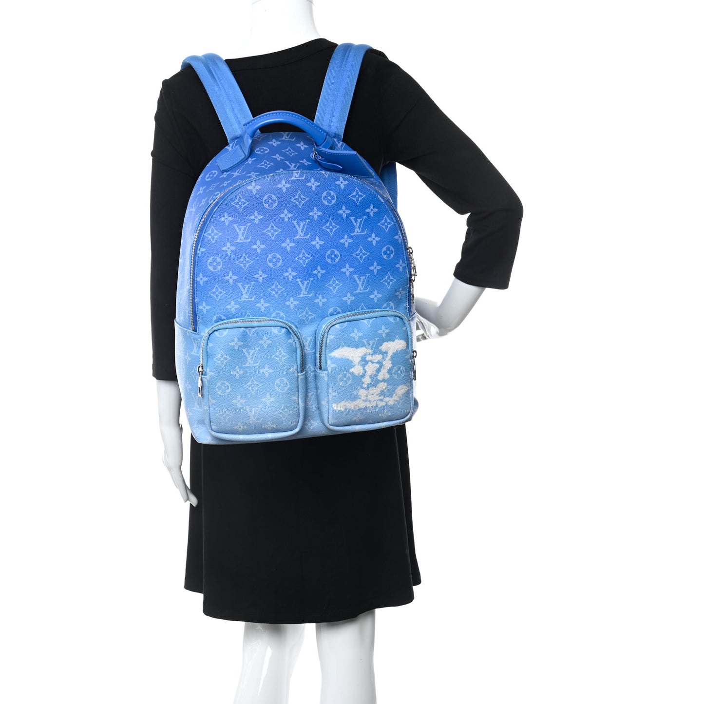 Monogram Clouds Multipockets Backpack Blue