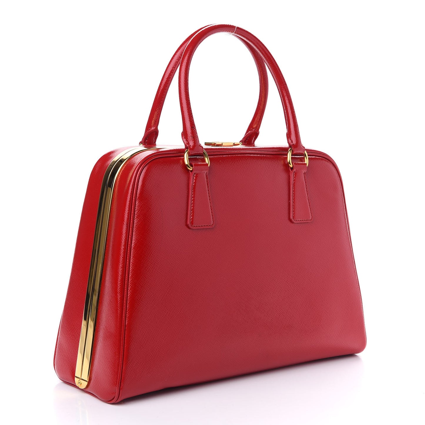 Saffiano Vernice Pyramid Bag Rosso