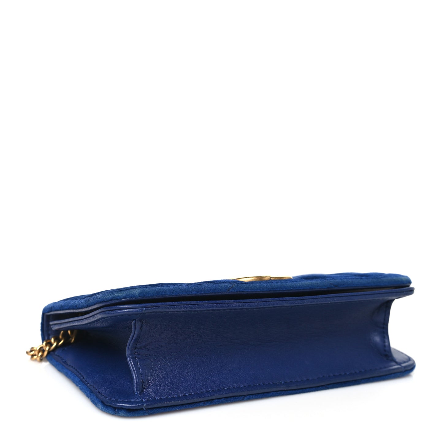 Velvet Matelasse GG Marmont Mini Bag Cobalt Blue